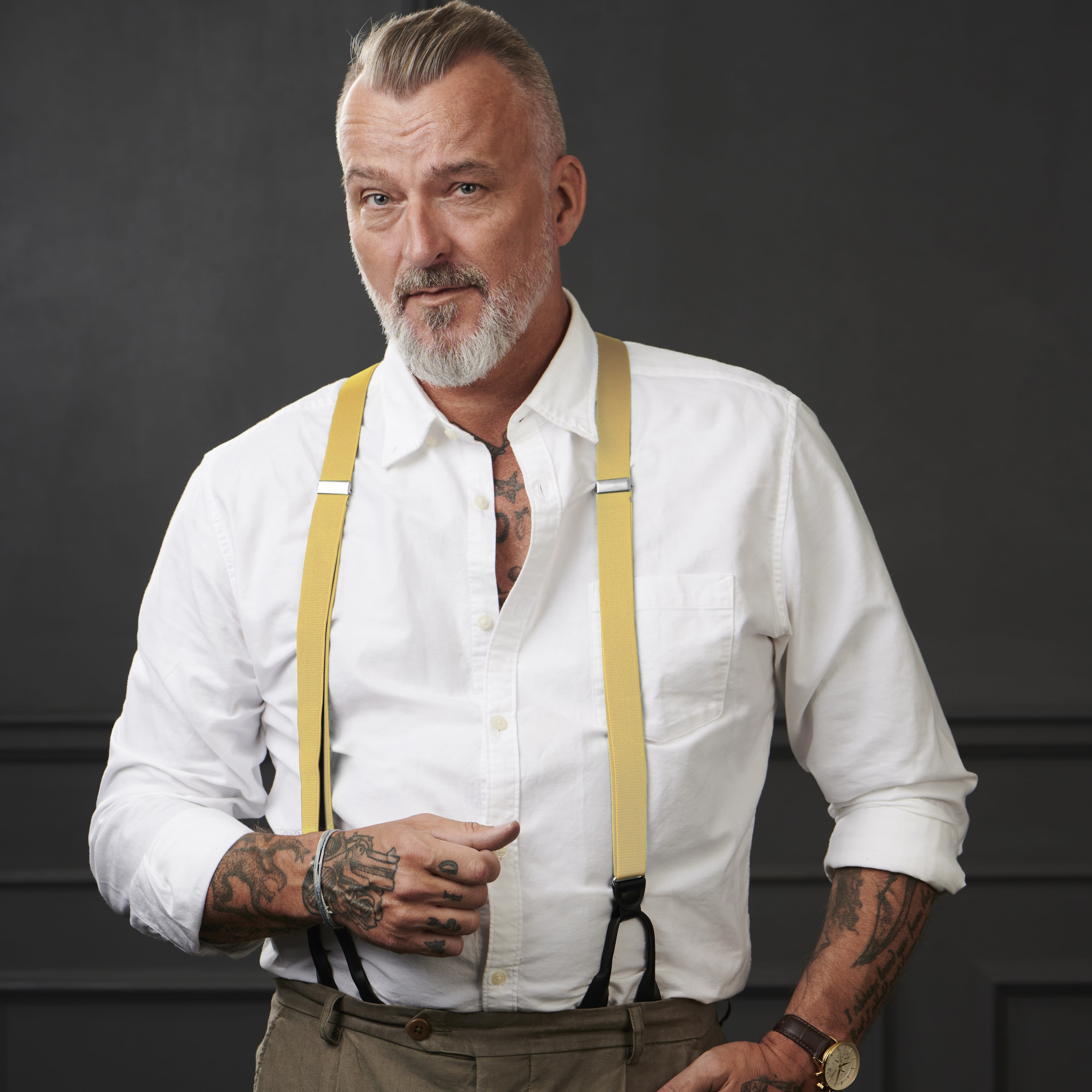 Smalle Zachtgele Splitknoop Bretels - 6