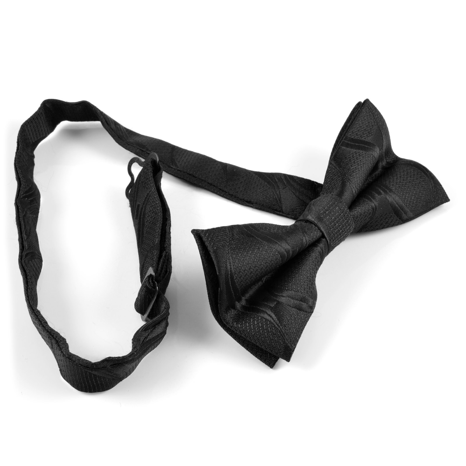 Black Pre-Tied Bow Tie - 2