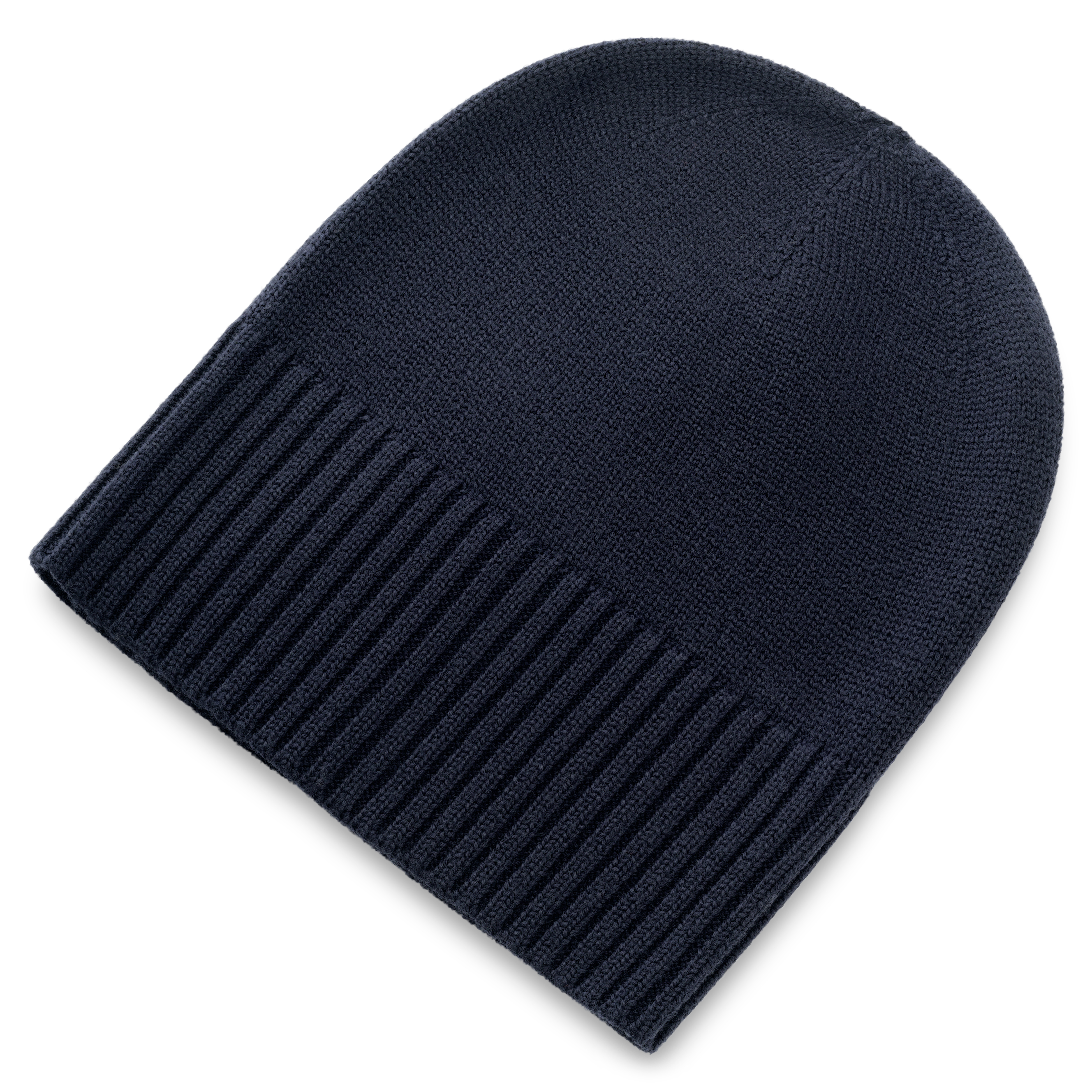 Kaleb | Marineblauer Beanie aus Merinowolle - 5