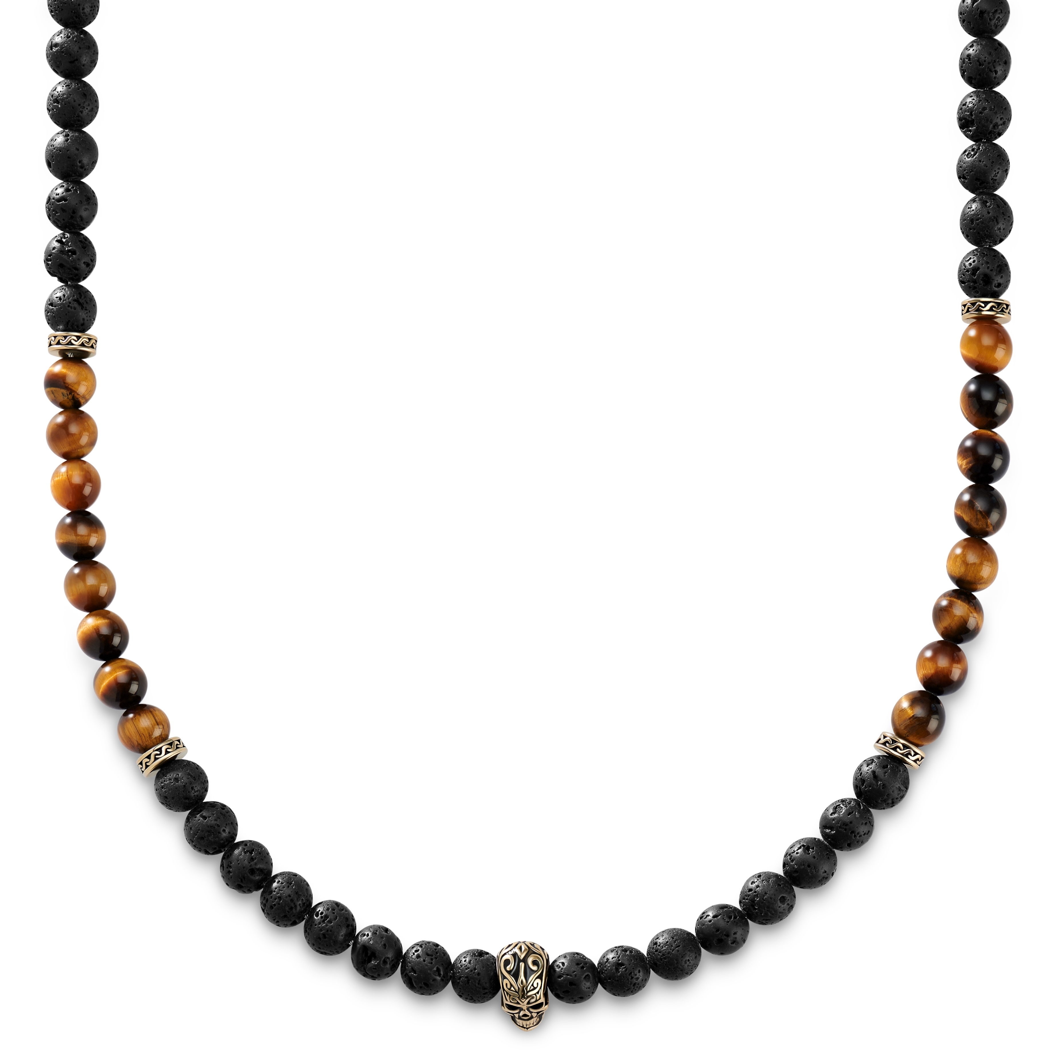Mens Beaded Necklace With Triangle Pendant | Classy Men Collection