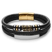 Armbånd av PU-lær og Gulltonet ID-plate Armbånd av PU-lær og Gulltonet ID-plate
