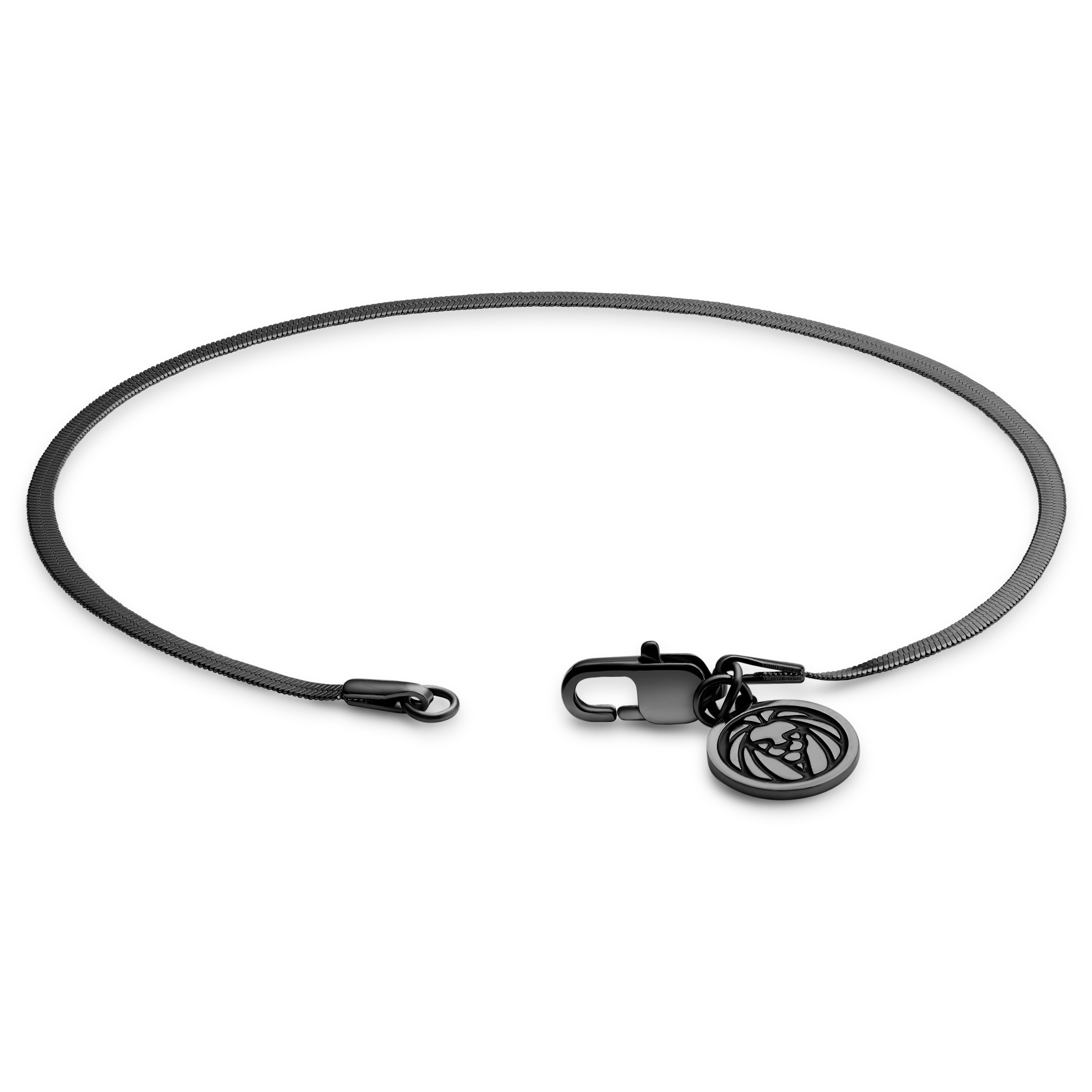 Essentials | 1/16" (2 mm) Gunmetal Black Herringbone Chain Bracelet - 3
