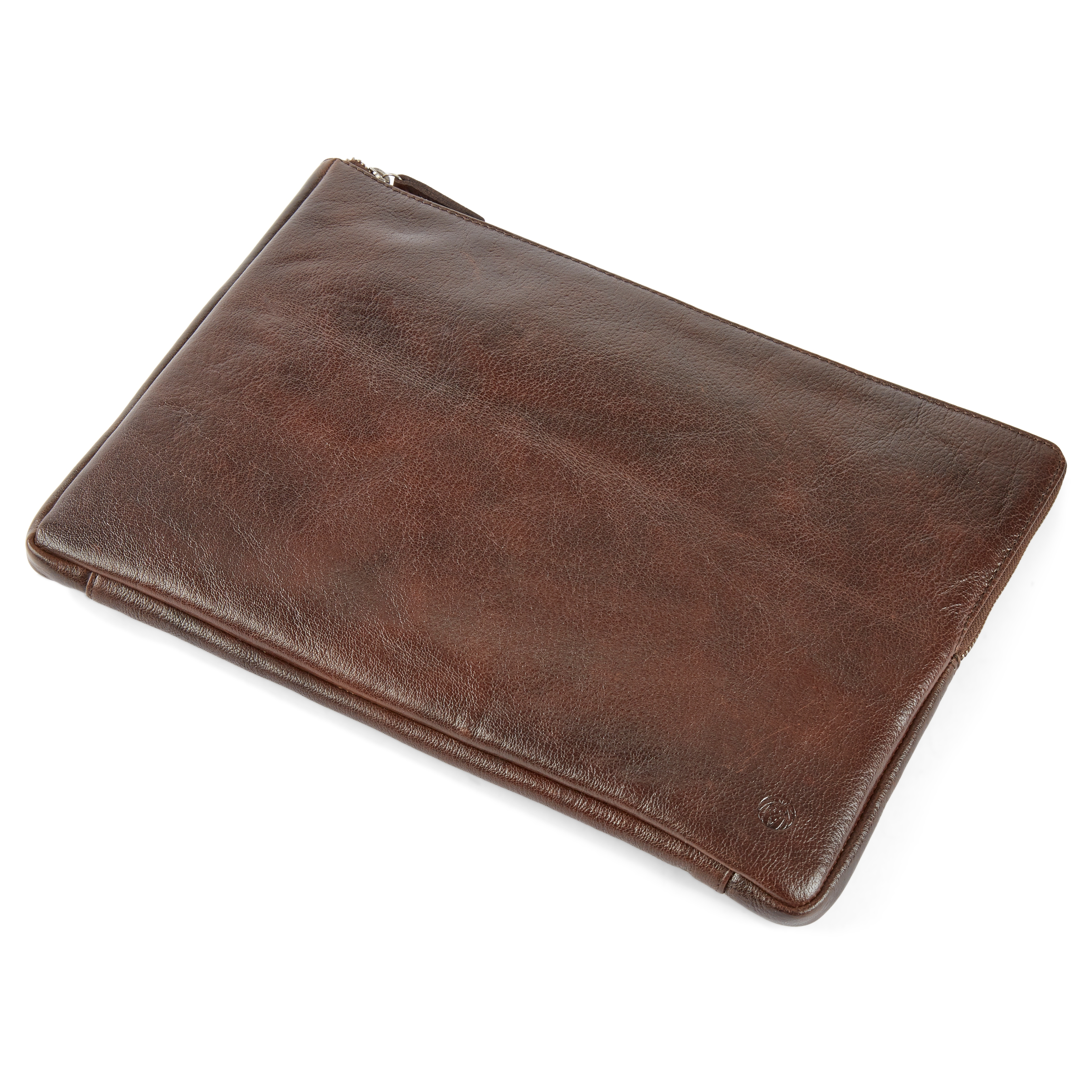 California hnědé malé kožené pouzdro na notebook  - 4