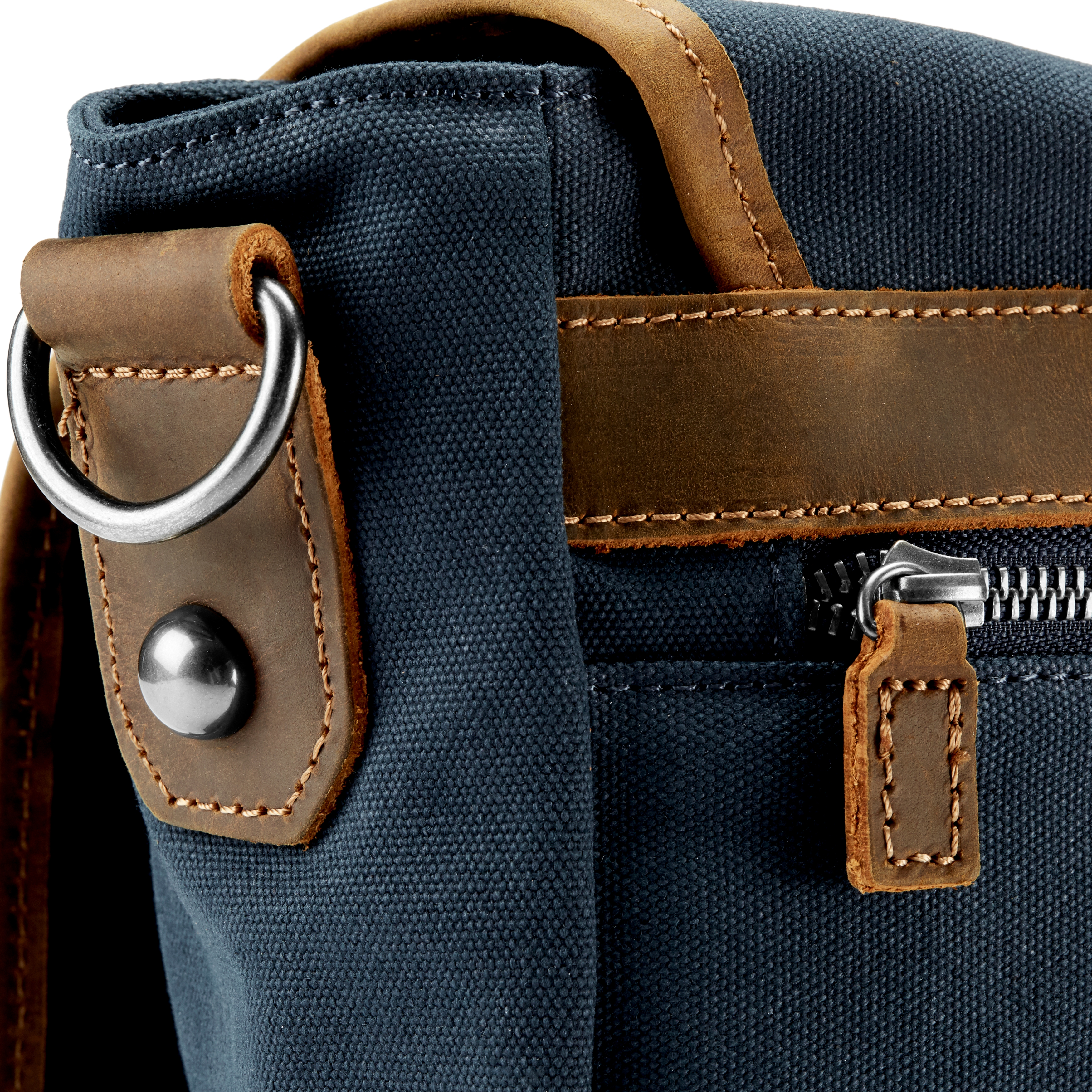 Saul Tarpa Messenger Tasche In Blau & Hellbraun - 6