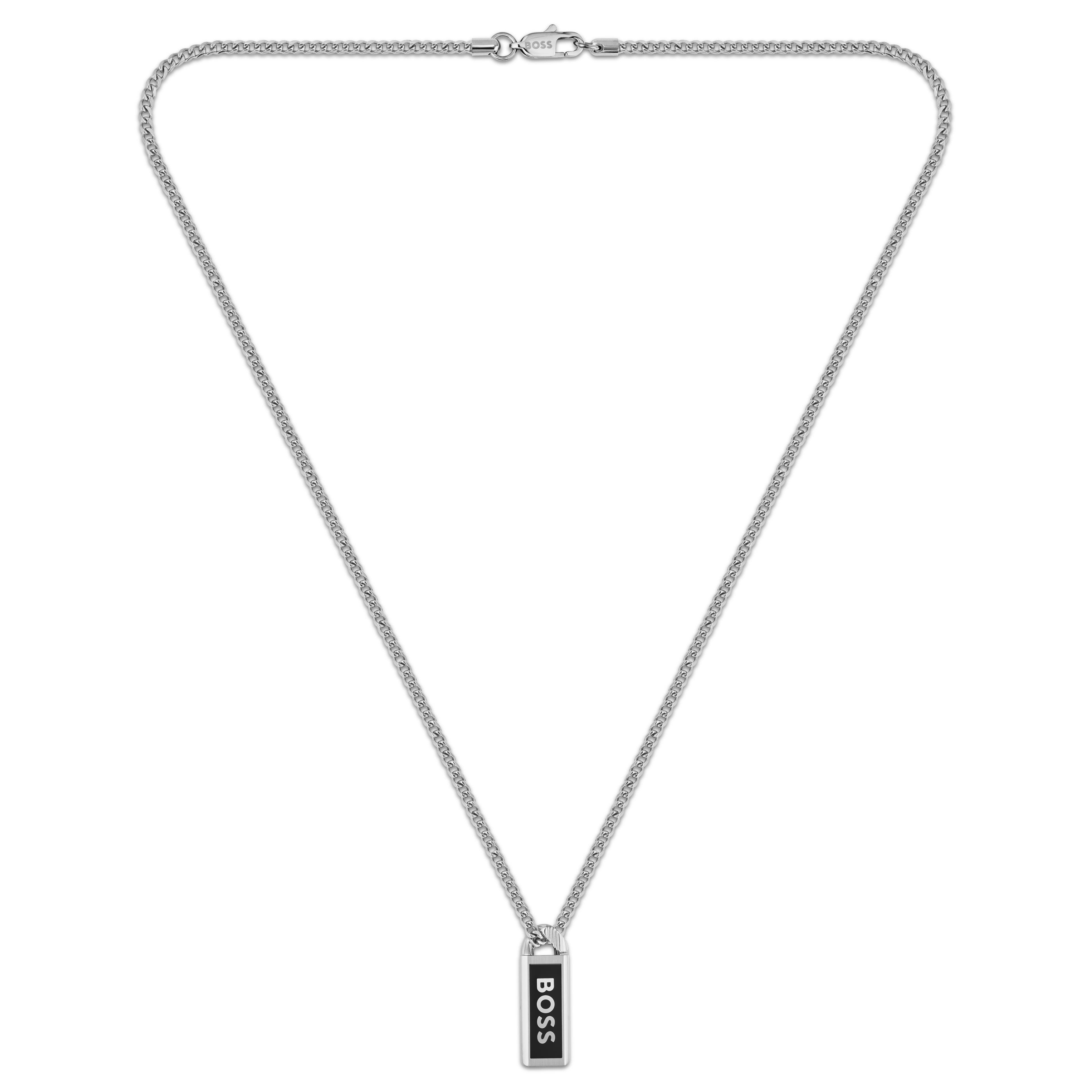 Collar BOSS Kassy Emblem plateado Collar BOSS Kassy Emblem plateado