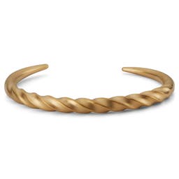 Matte Gold-Tone Spiral Cuff Bracelet