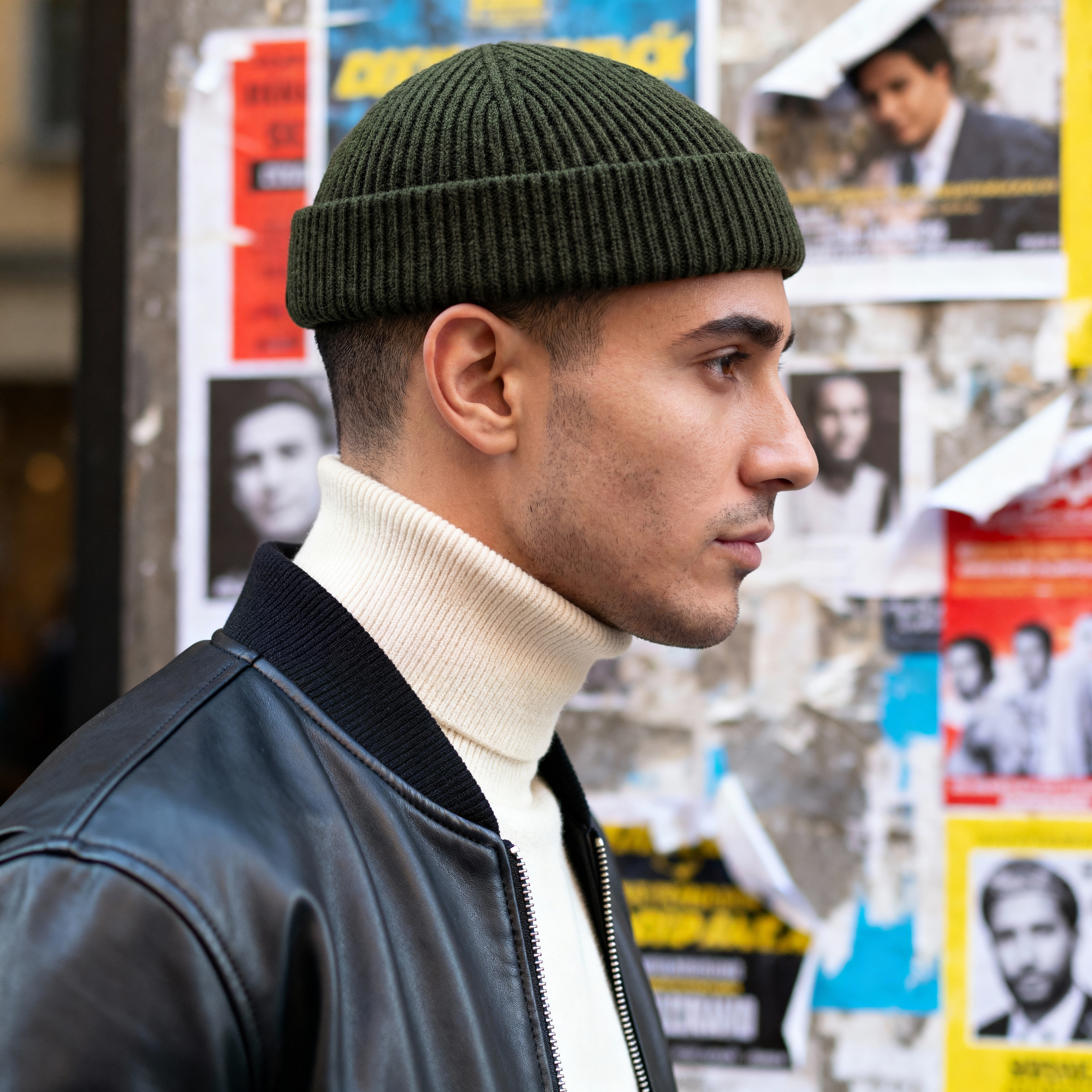 Nordic | Bonnet de Pêcheur en Laine Mélangée Vert Olive - 2