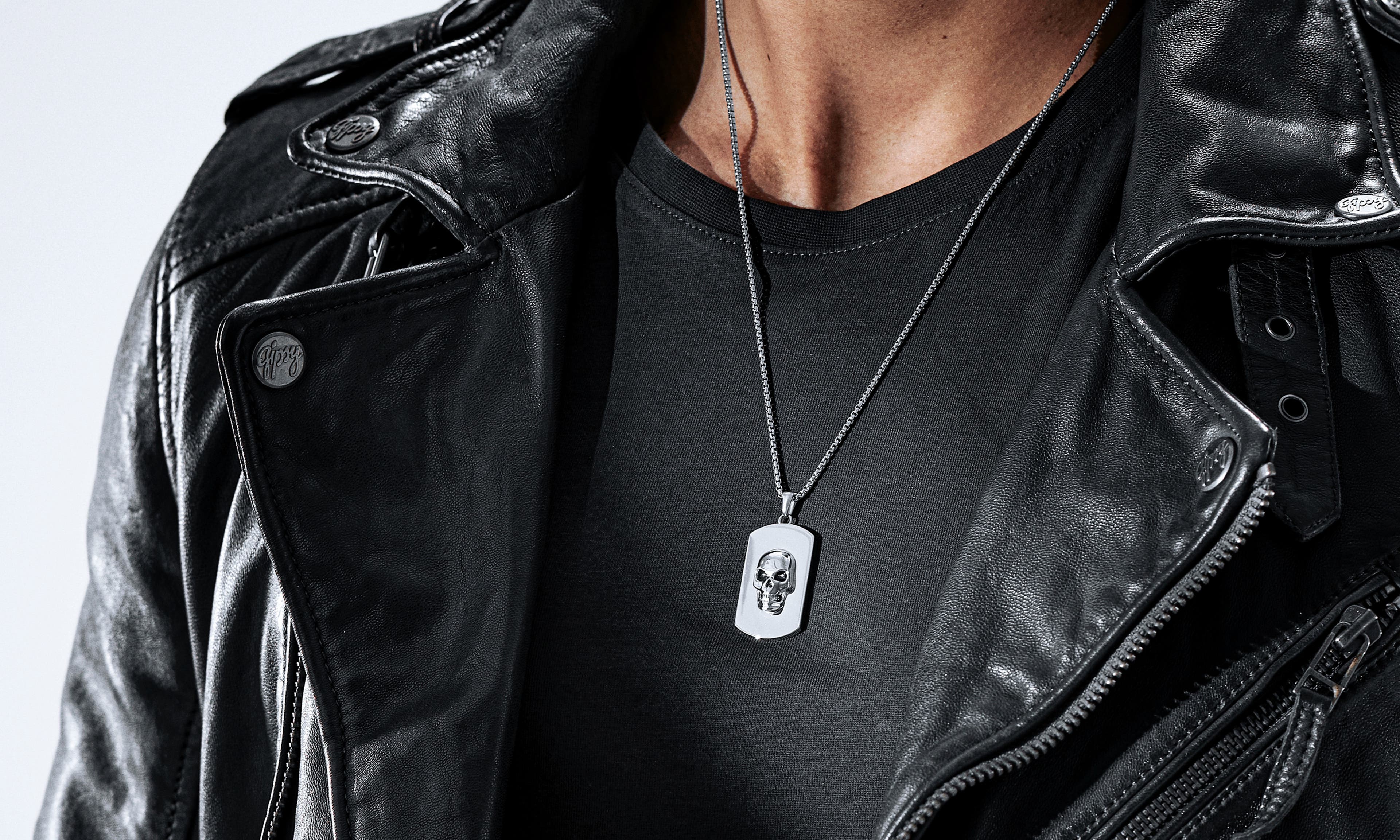 Dog tag necklaces with an edge