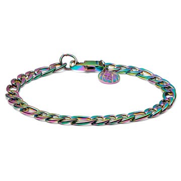Bracelet couleur arc-en-ciel Cosmo Amager à mailles Figaro Bracelet couleur arc-en-ciel Cosmo Amager à mailles Figaro