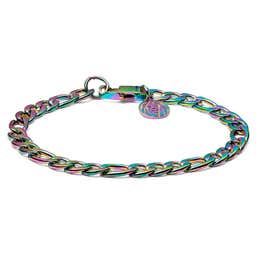 Amager | Rainbow Stainless Steel Figaro Chain Bracelet