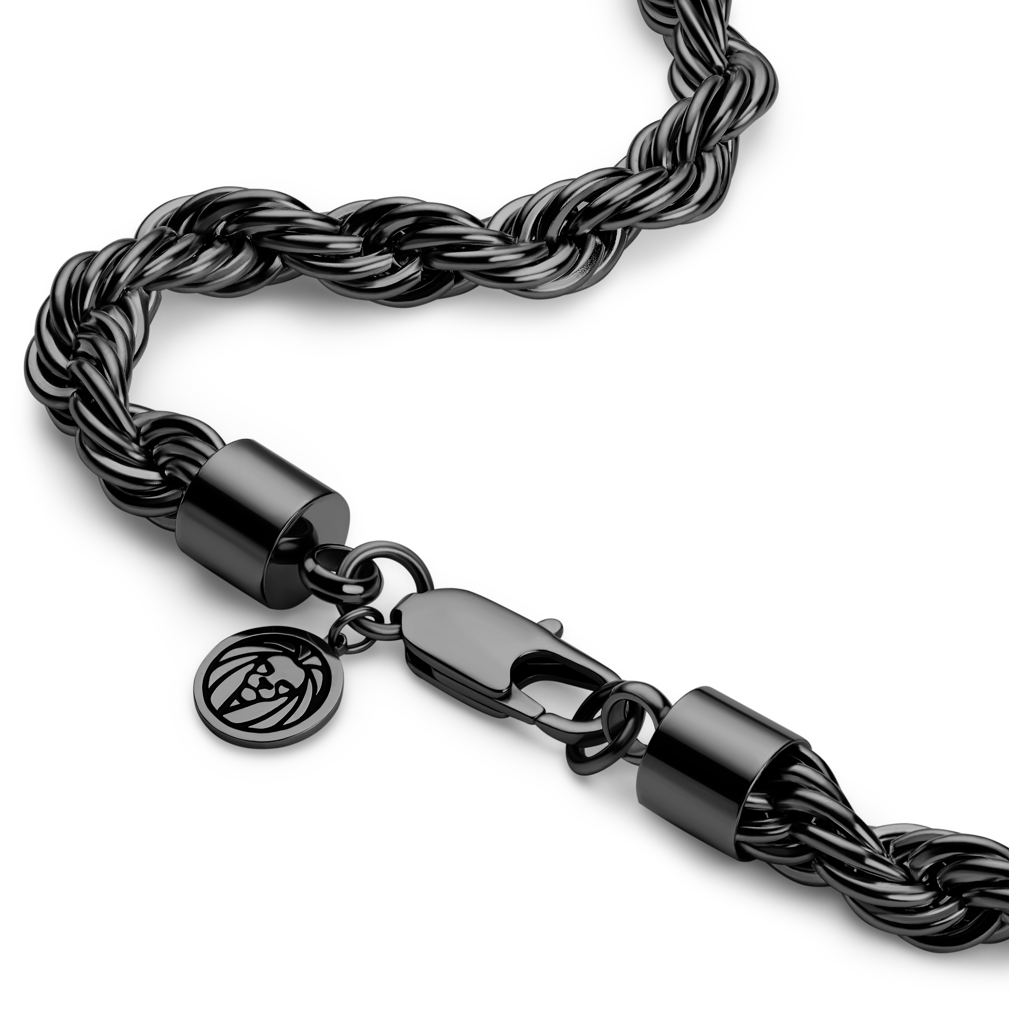 Essentials | 8 mm Gunmetal Zwarte Ketting met Gedraaide Schakels - 3