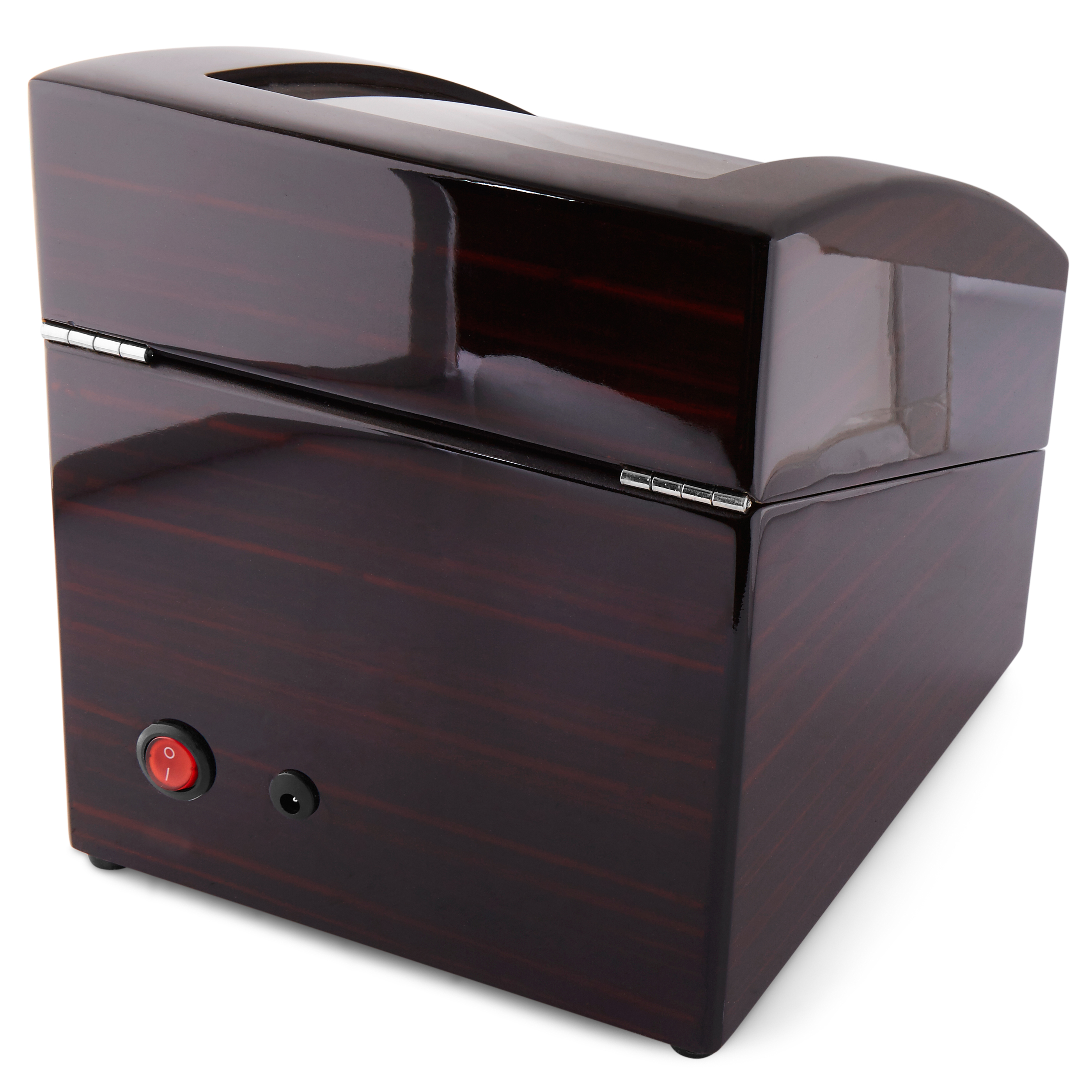 Afsluitbare Gepolijste Ebbenhouten Rotary Horlogekast - 5 horloges - 3