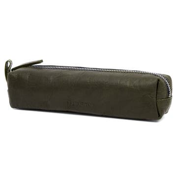 Montreal | Compact Olive Green Leather Wash Bag