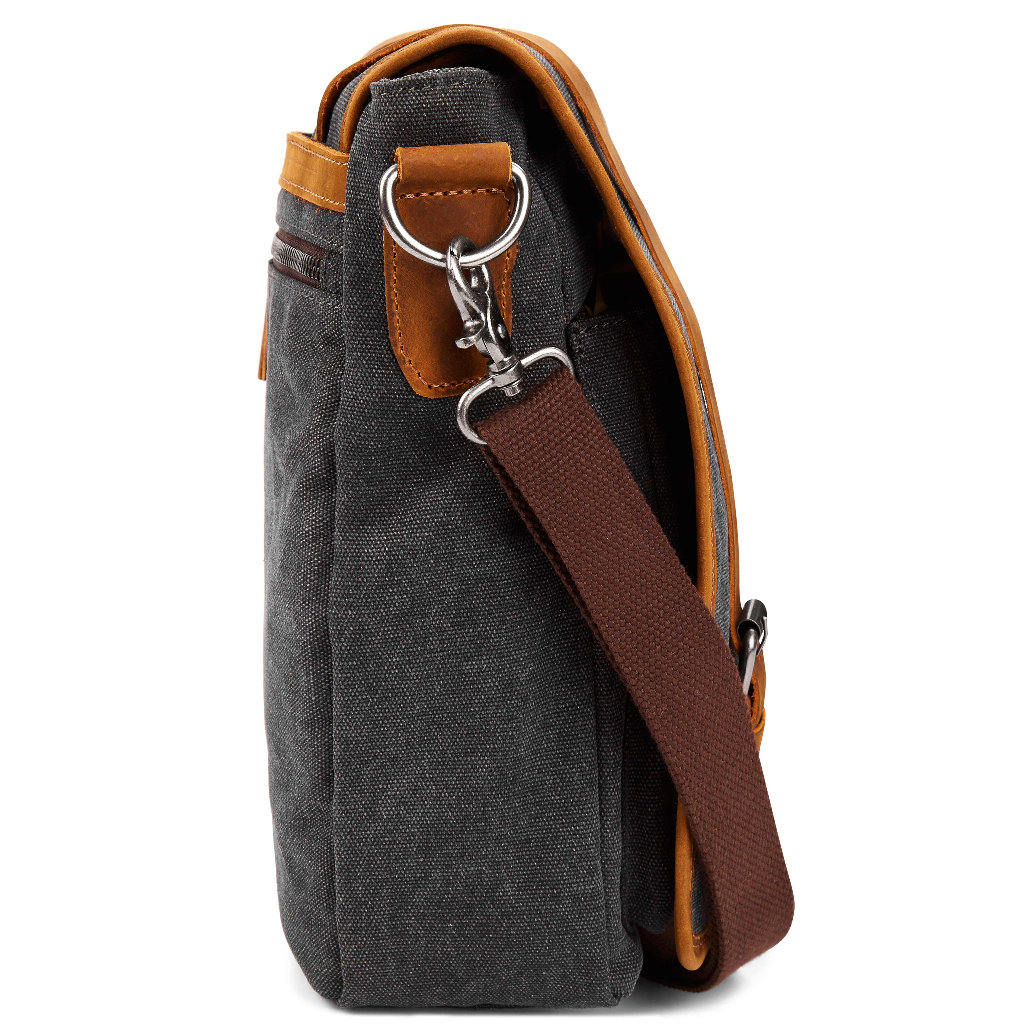 Sergio Grey & Tan Slim Messenger Bag - 5