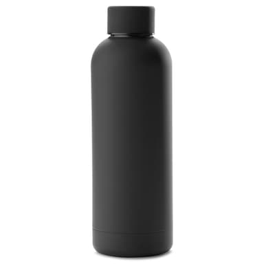 Botella de agua Trendhim de acero inoxidable negra Botella de agua Trendhim de acero inoxidable negra