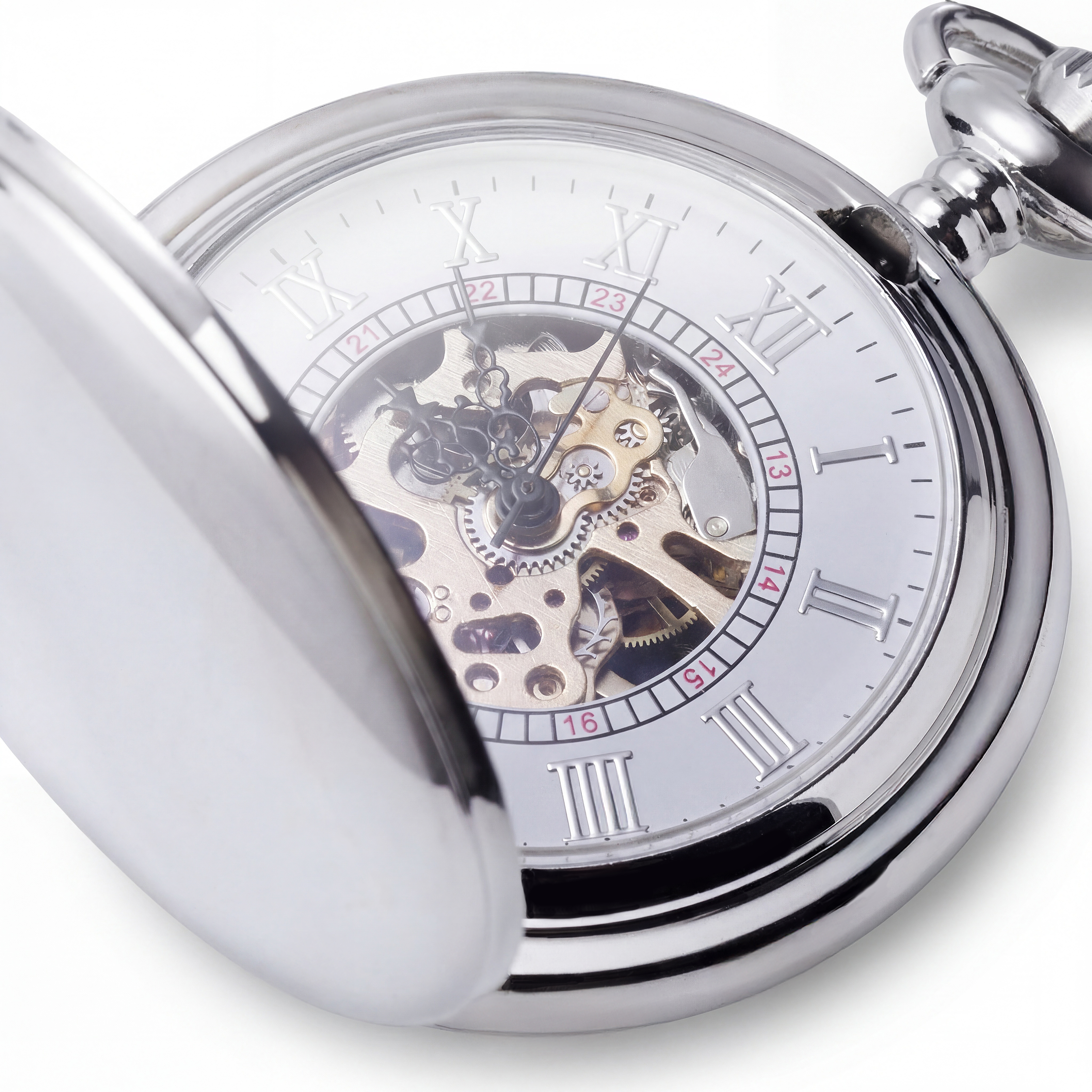 Skryté kapesní hodinky stříbrné barvy - 3