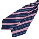 Pink & Pastel Blue Stripe Navy Silk Cravat Pink & Pastel Blue Stripe Navy Silk Cravat