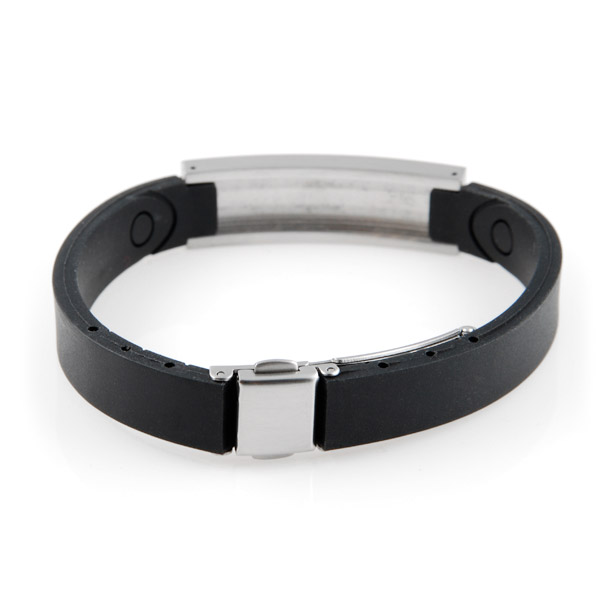 Sort Emblem Stålarmbånd - Kors - 2