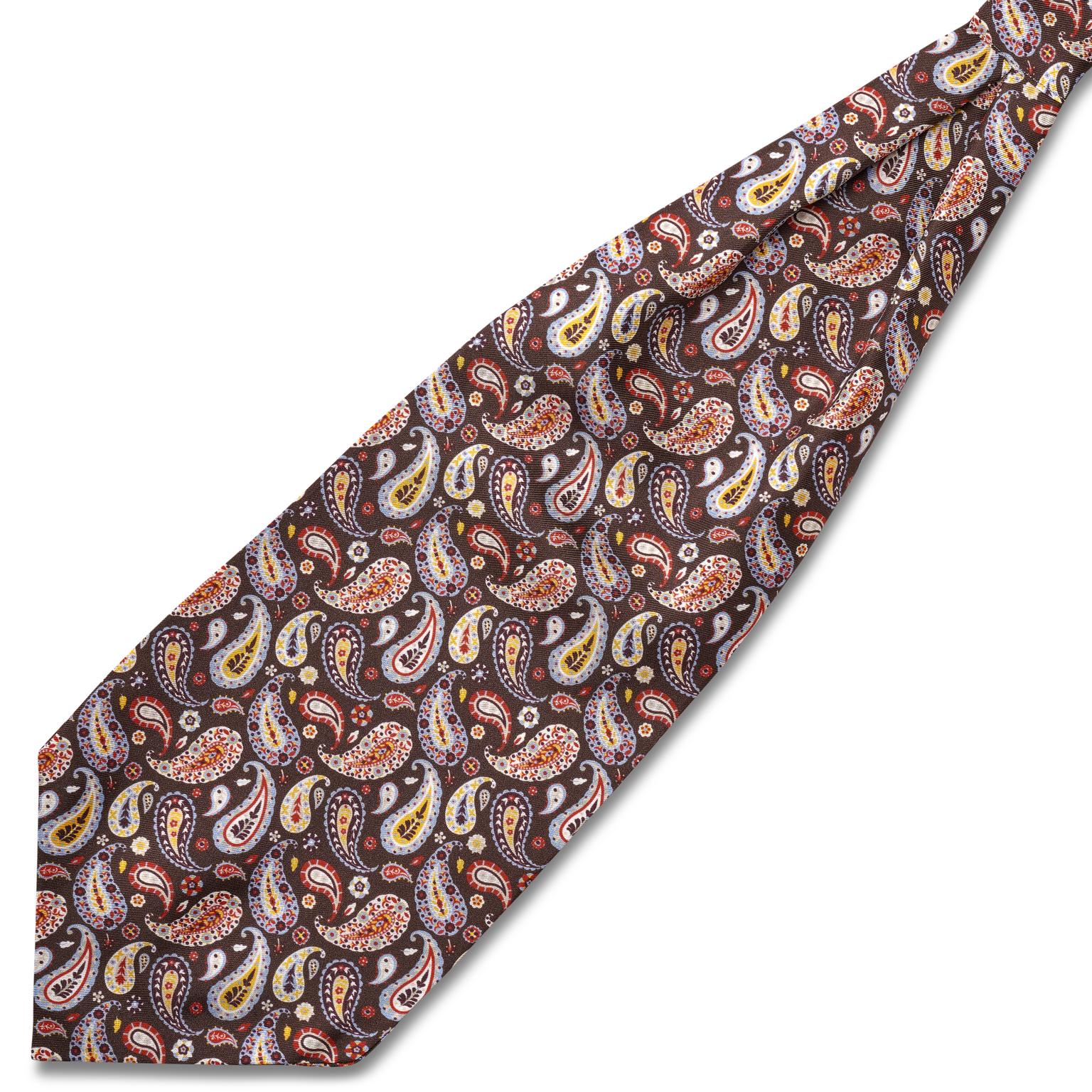 Virtuo | Bordó paisley selyem ascot nyakkendő Virtuo | Bordó paisley selyem ascot nyakkendő