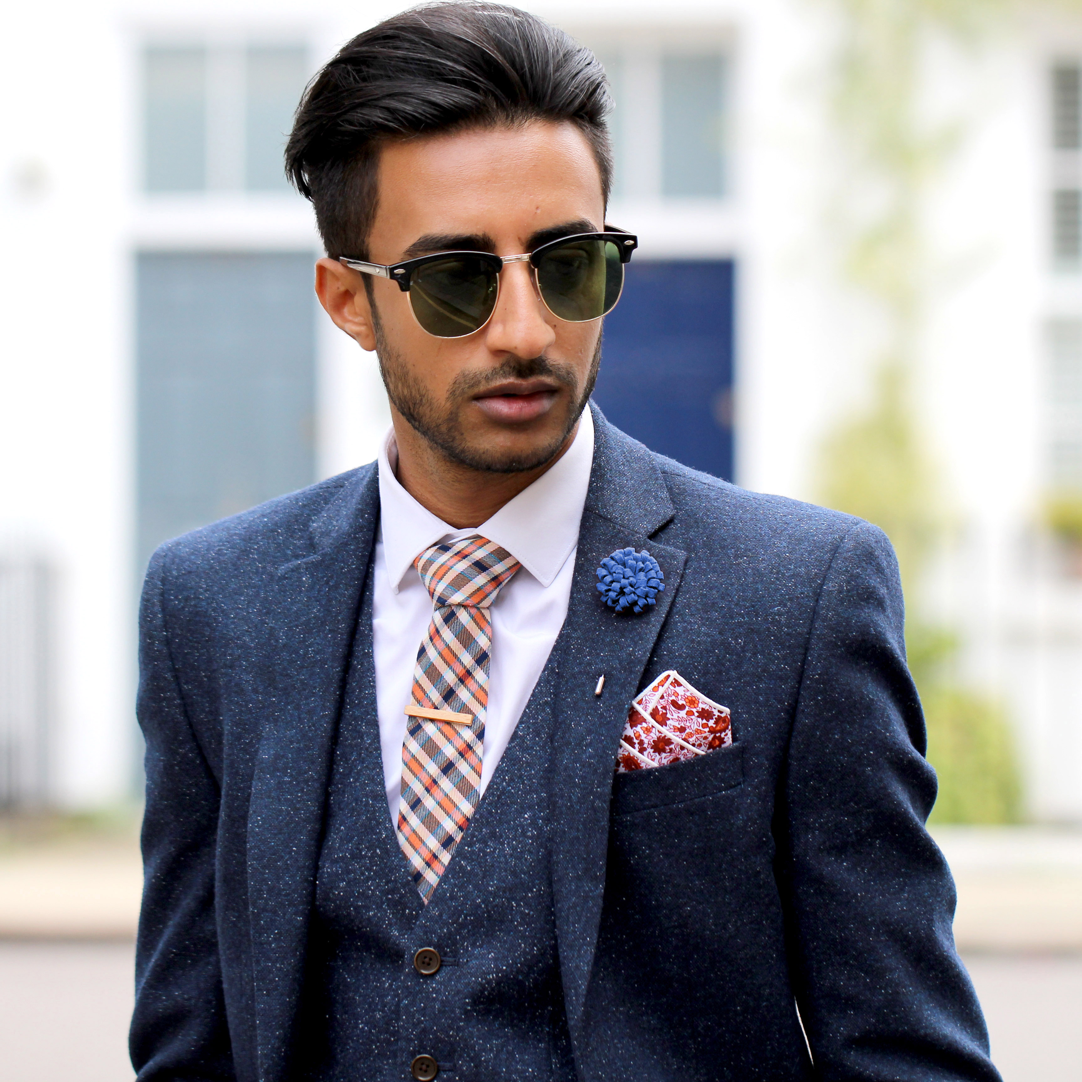 Creative Royal Blue Lapel Flower - 6