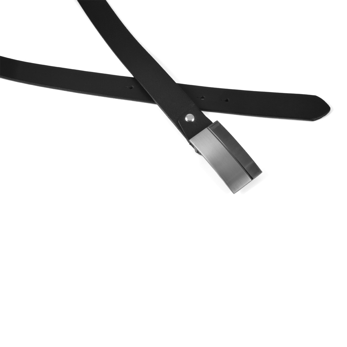 Ledergürtel mit zweifarbiger Metallschnalle - 2