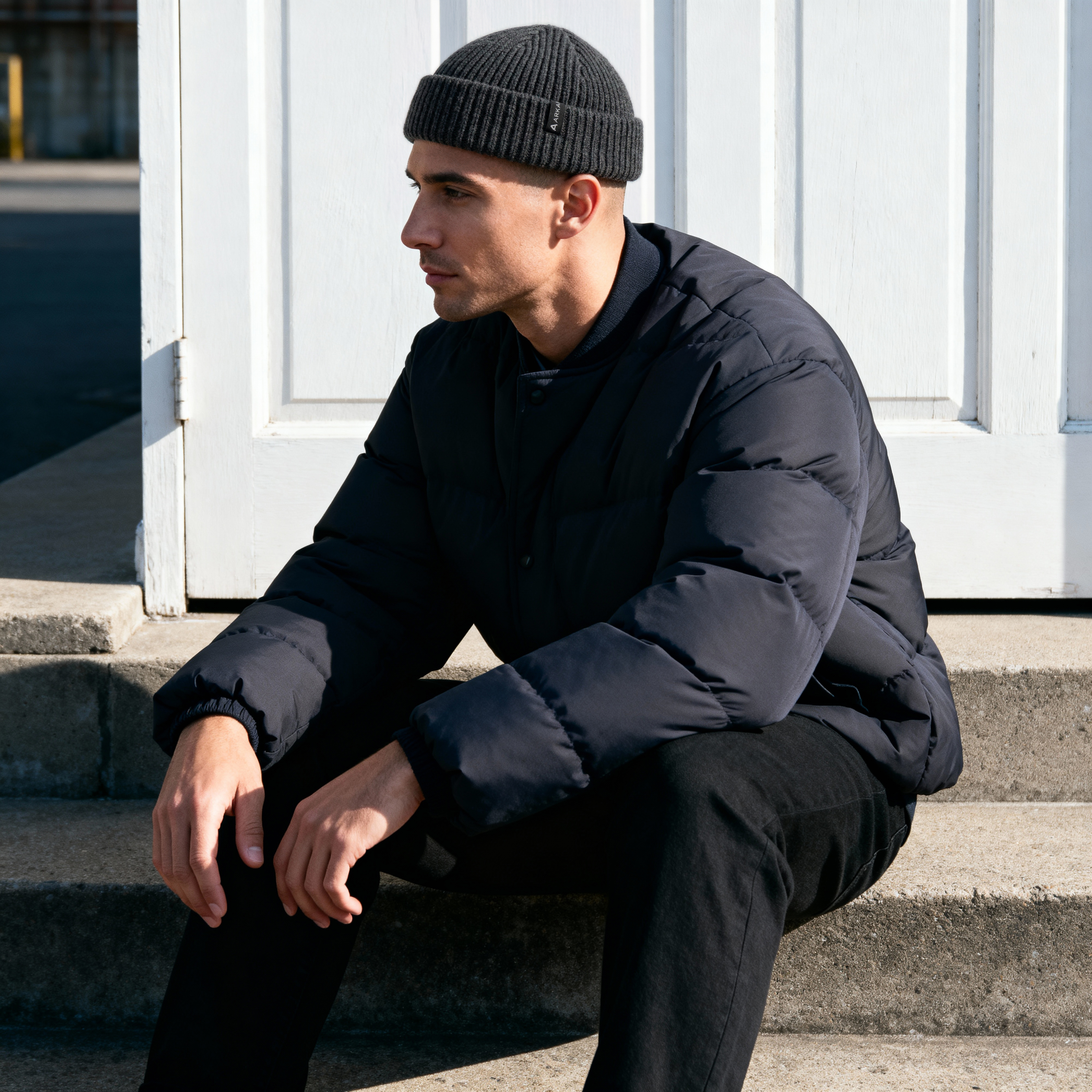 Nordic | Dark Gray Fisherman Wool Blend Beanie - 2