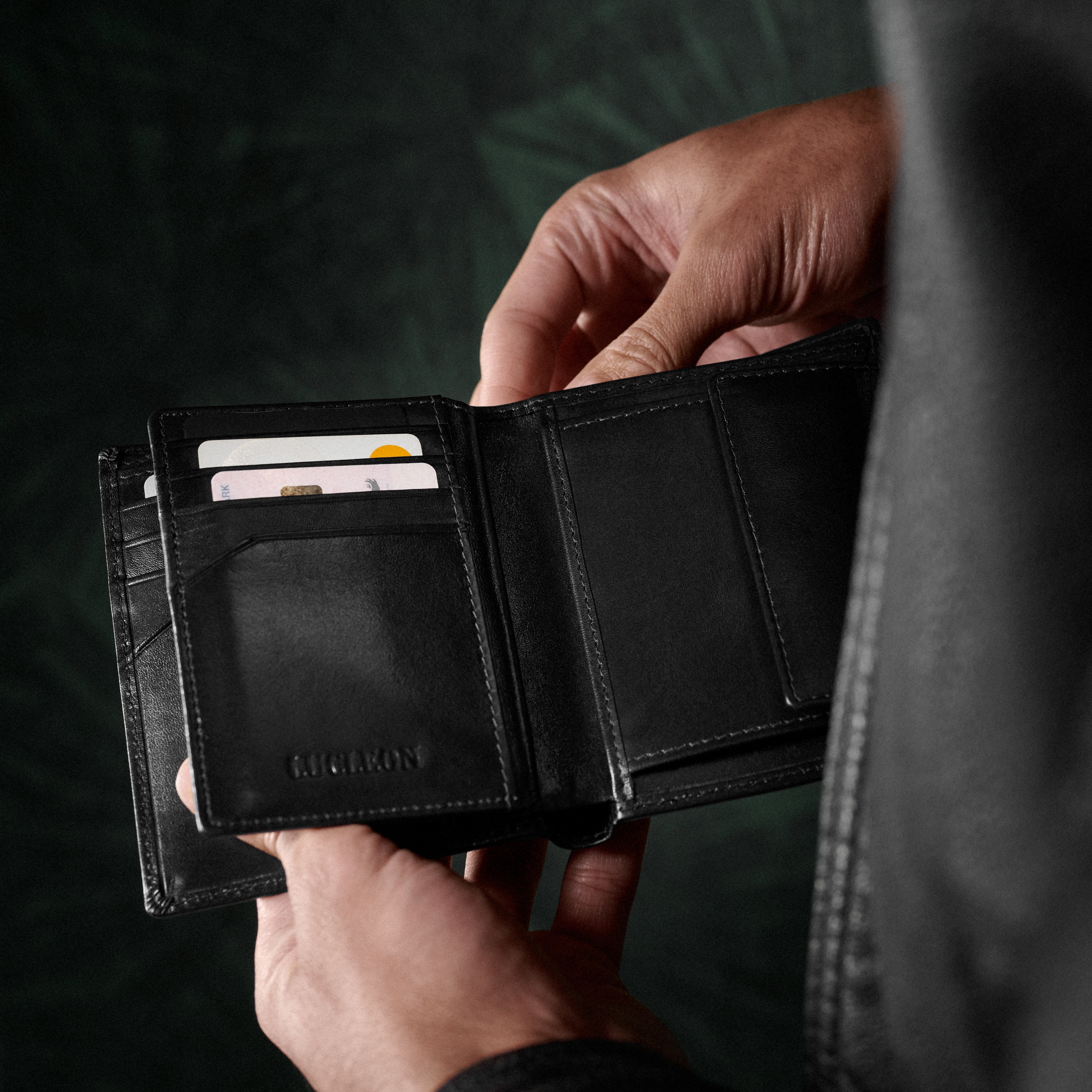 Голям черен кожен портфейл Jasper - 4