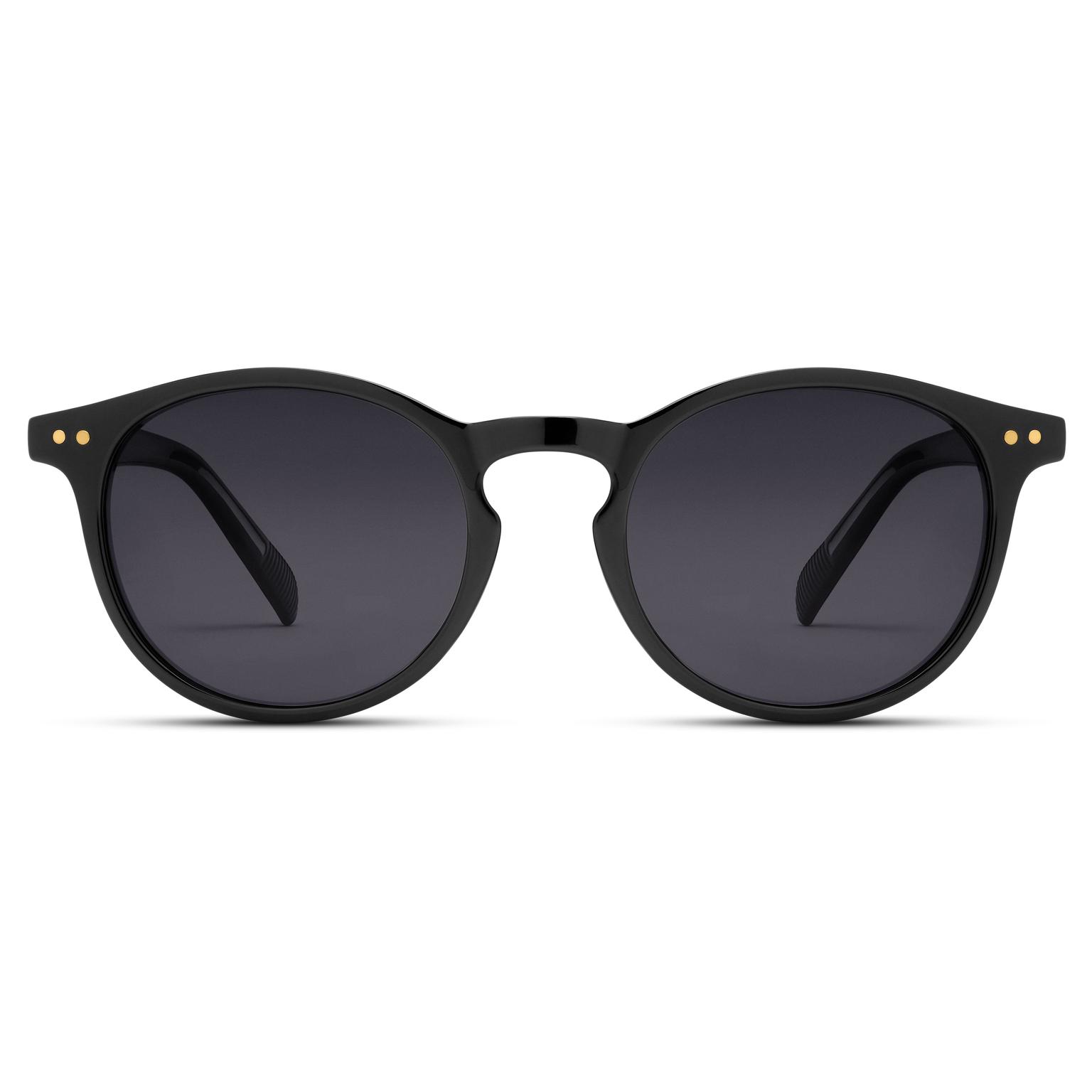 Polarised Round Black Sunglasses with Black Lenses Polarised Round Black Sunglasses with Black Lenses