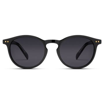 Polarised Round Black Sunglasses with Black Lenses Polarised Round Black Sunglasses with Black Lenses