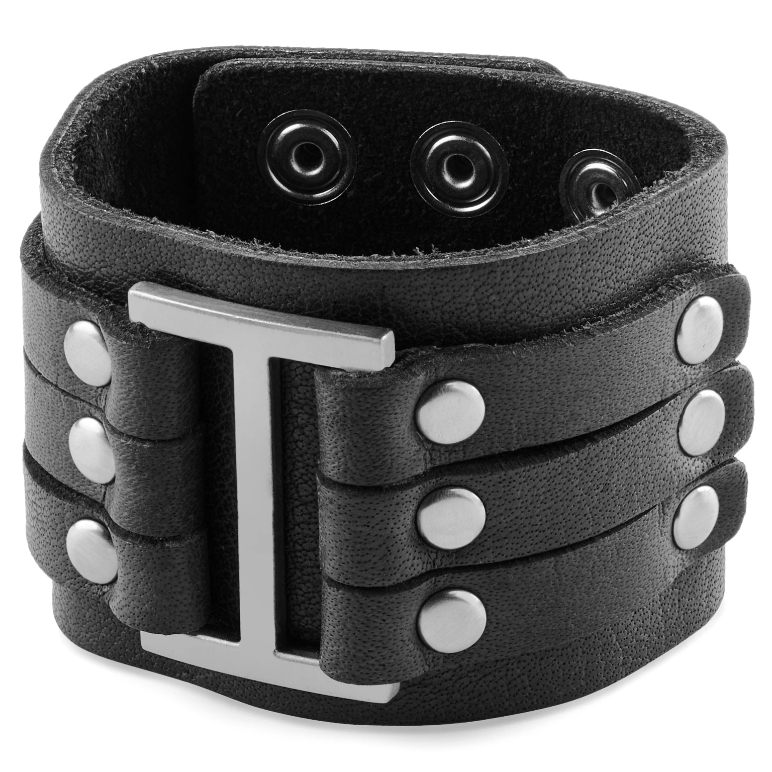 Gladius | Bredt Sort Fuldnarvet Bøffellæder Armbånd Gladius | Bredt Sort Fuldnarvet Bøffellæder Armbånd