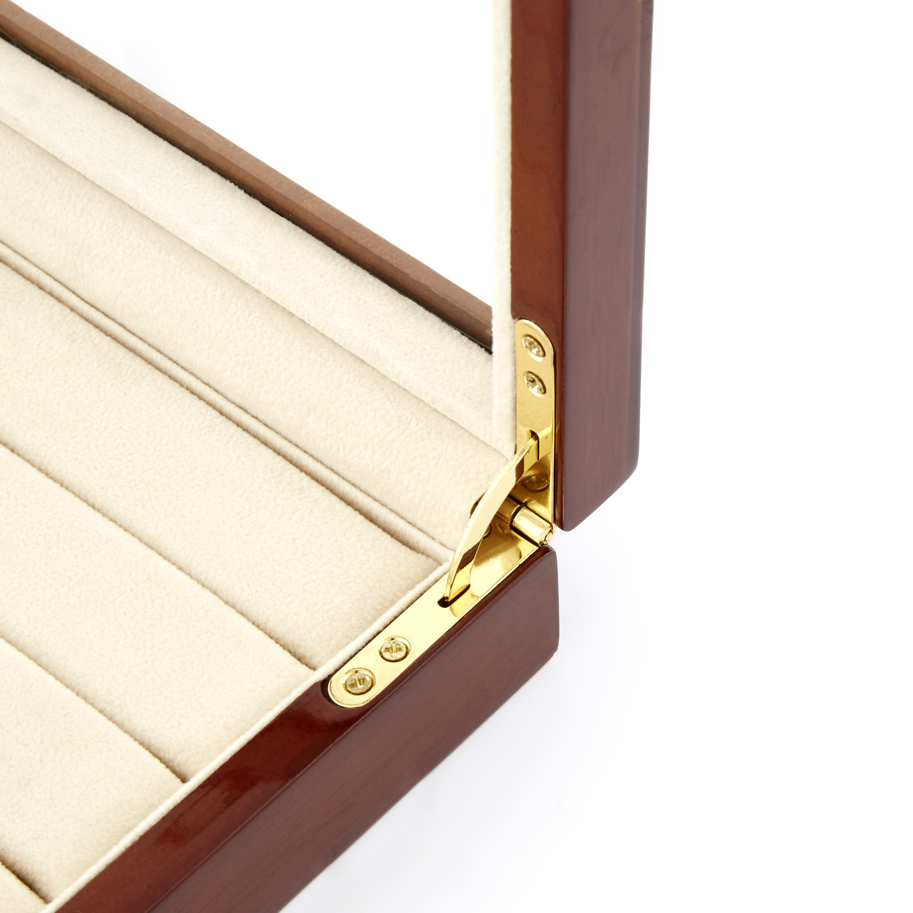 Leštený hnedý box na manžetové gombíky - 4