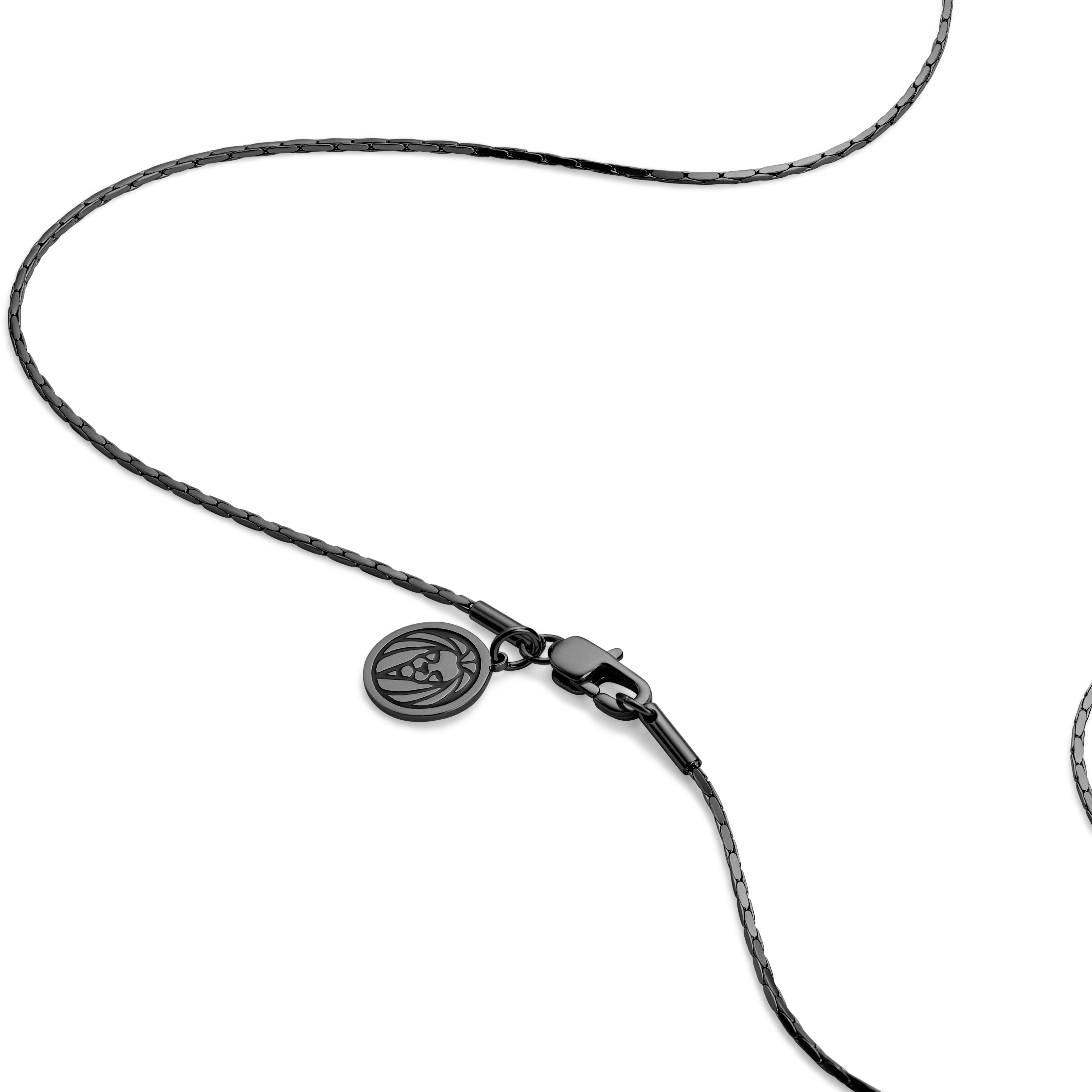 Essentials | 1 mm Gunmetal Black Rectangular Box Chain Necklace - 3