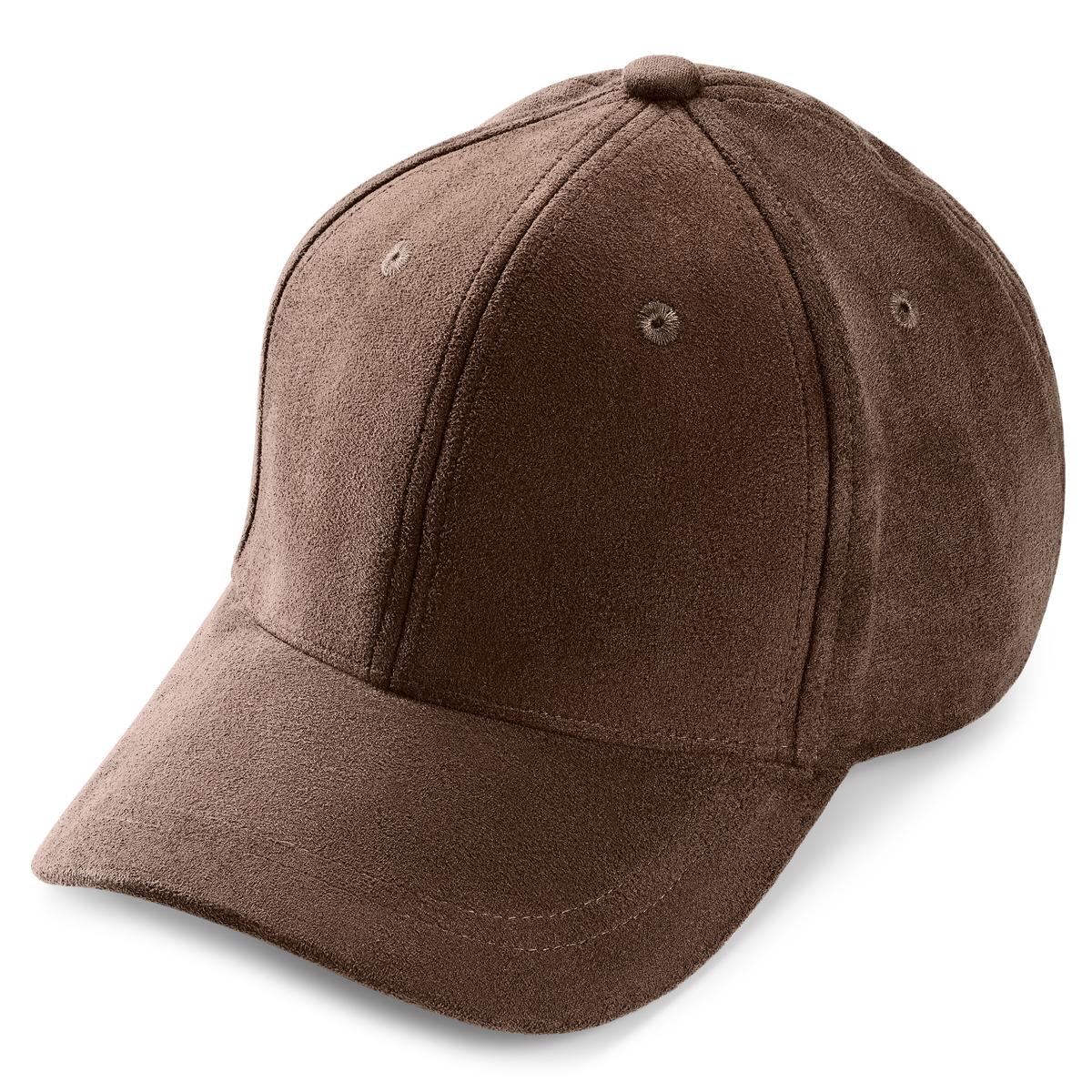 Ring Faux Leather Baseball Hat Lacuna Dark Brown Faux Suede