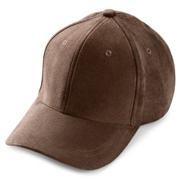 Lacuna | Ciemnobrązowa czapka bejsbolówka ze sztucznego zamszu