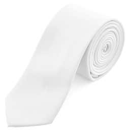 Weiße Basic Krawatte 6 cm