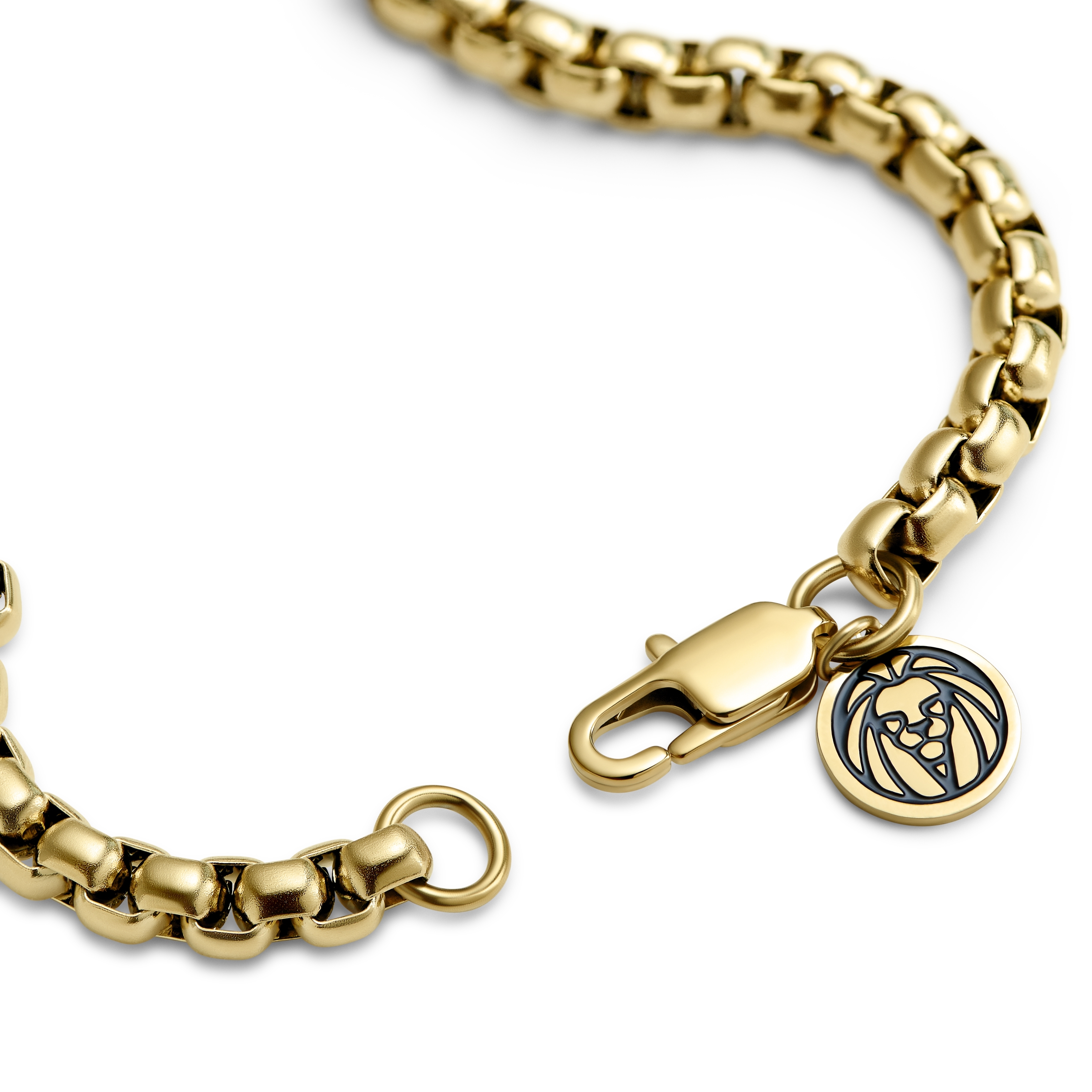 Essentials | 1/5" (5 mm) Gold-Tone Curved Box Chain Bracelet - 5