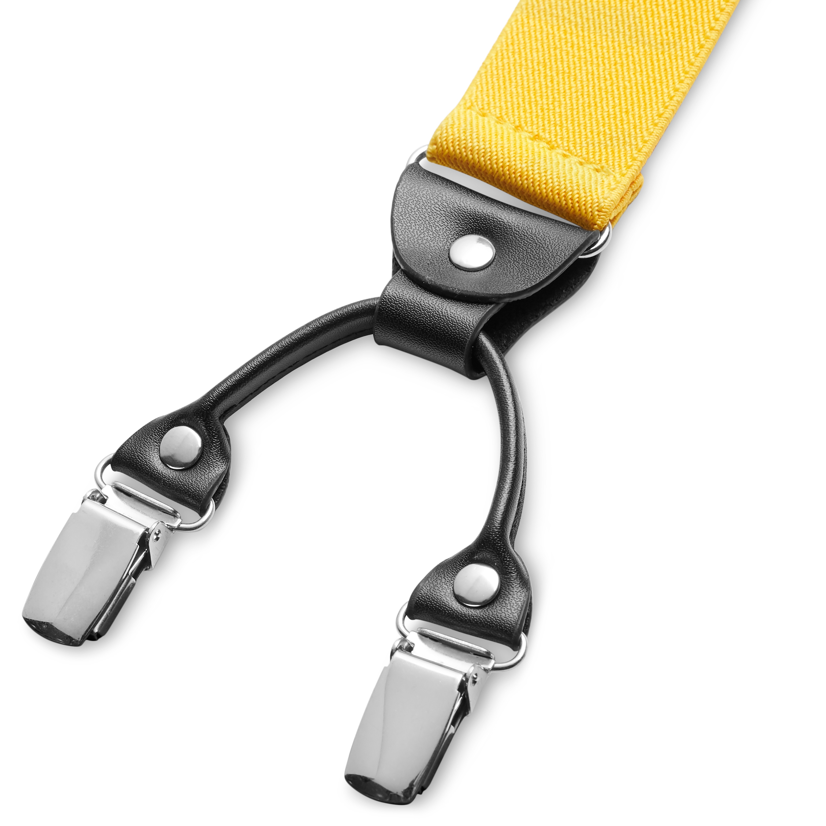 Bretelles larges à pinces jaune doré - 3