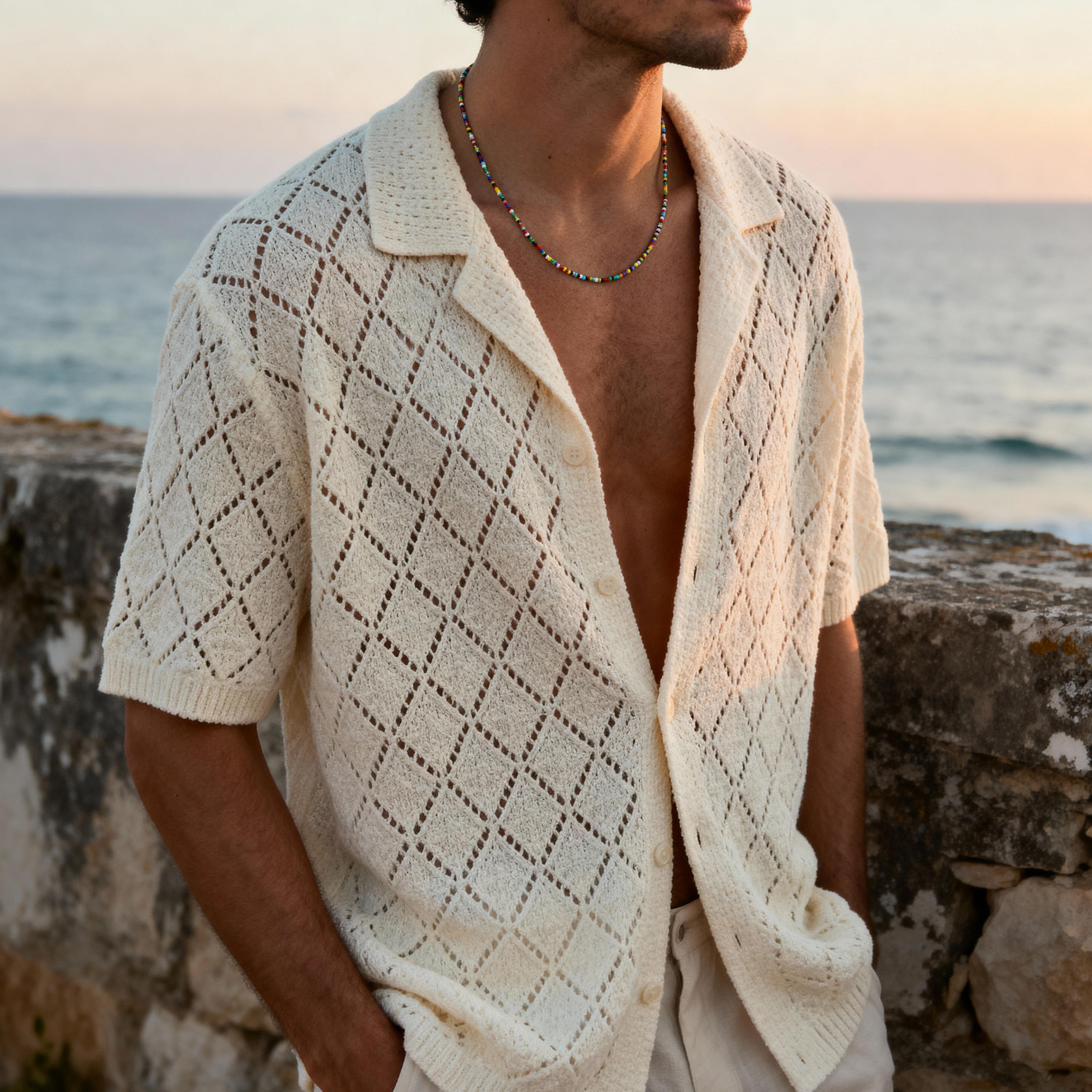 Amalfi | Originální vícebarevný náhrdelník ze skleněných korálků - 2