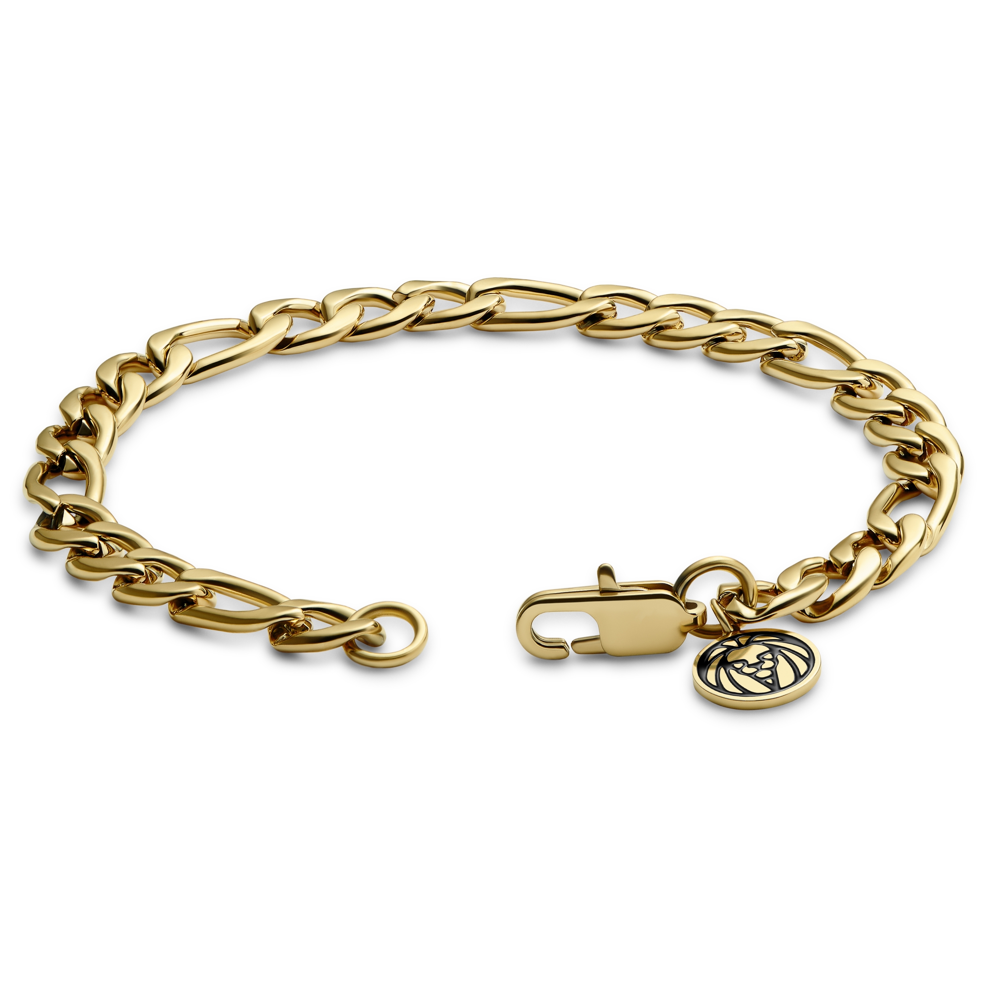 Essentials | Bracciale a catena Figaro da 8 mm color oro - 3