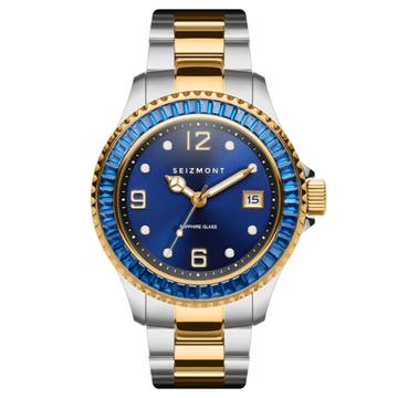 Tide | Uhr aus blauem, juwelenbesetztem Stahl