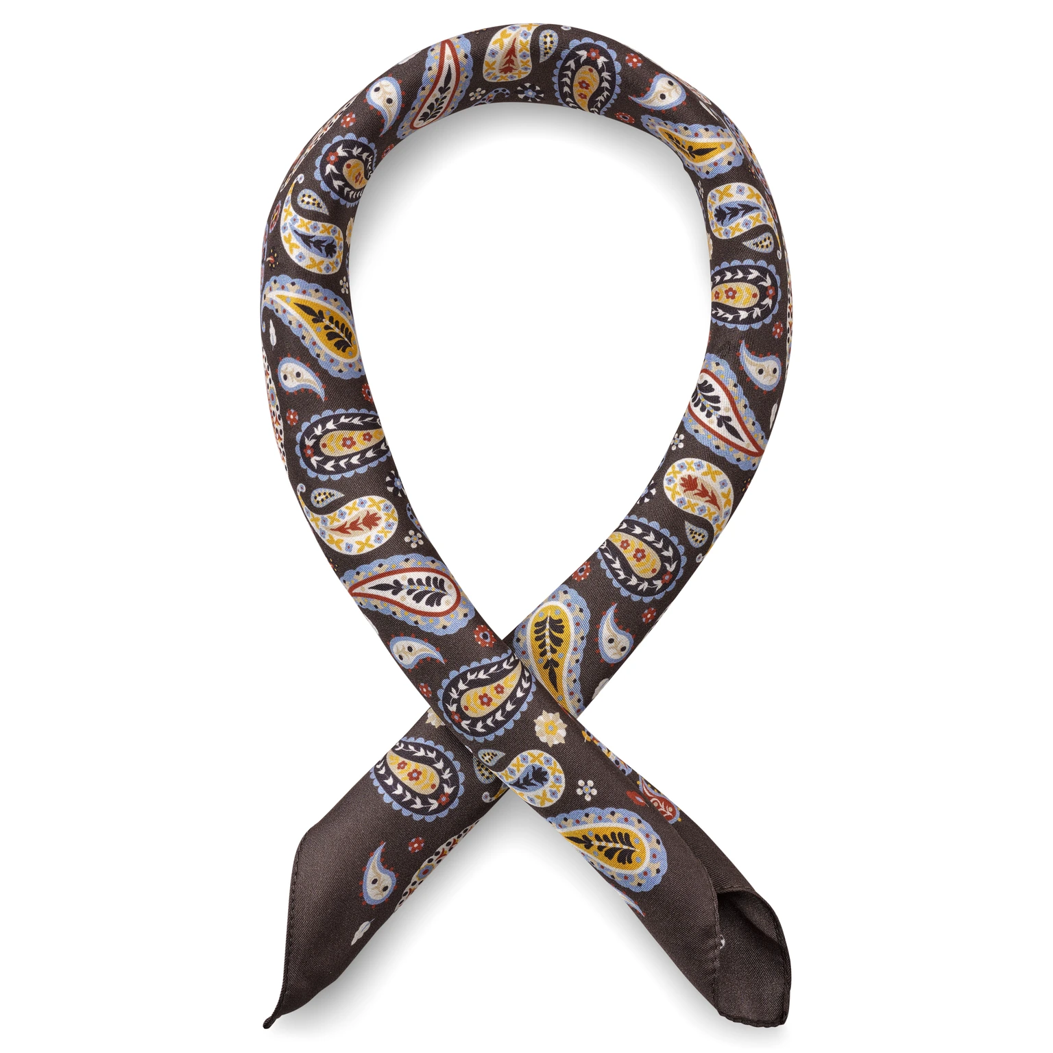 Virtuo | Foulard en soie à motifs cachemire bordeaux Virtuo | Foulard en soie à motifs cachemire bordeaux