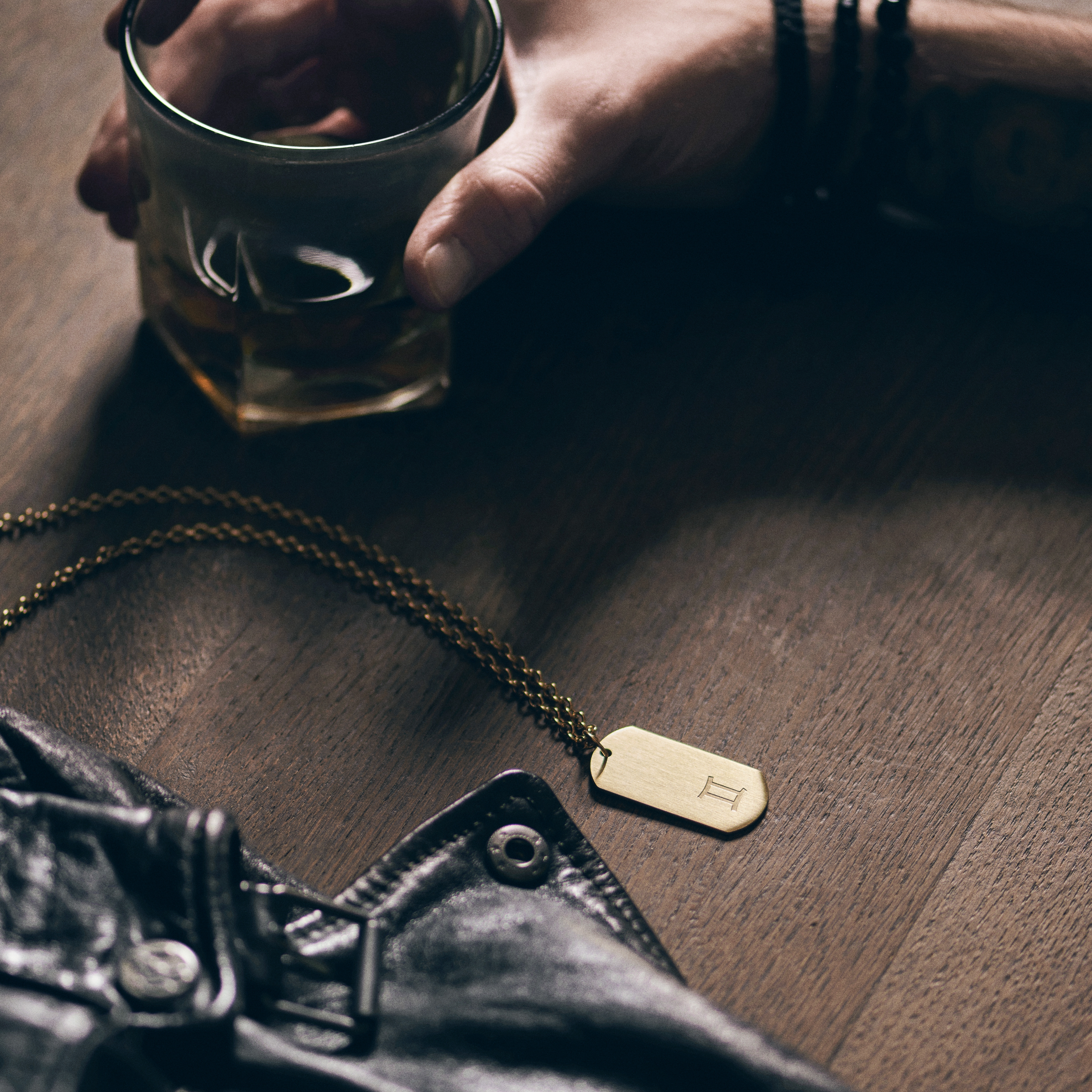 Zodiac | Gold-Tone Gemini Star Sign Dog Tag Cable Chain Necklace - 4