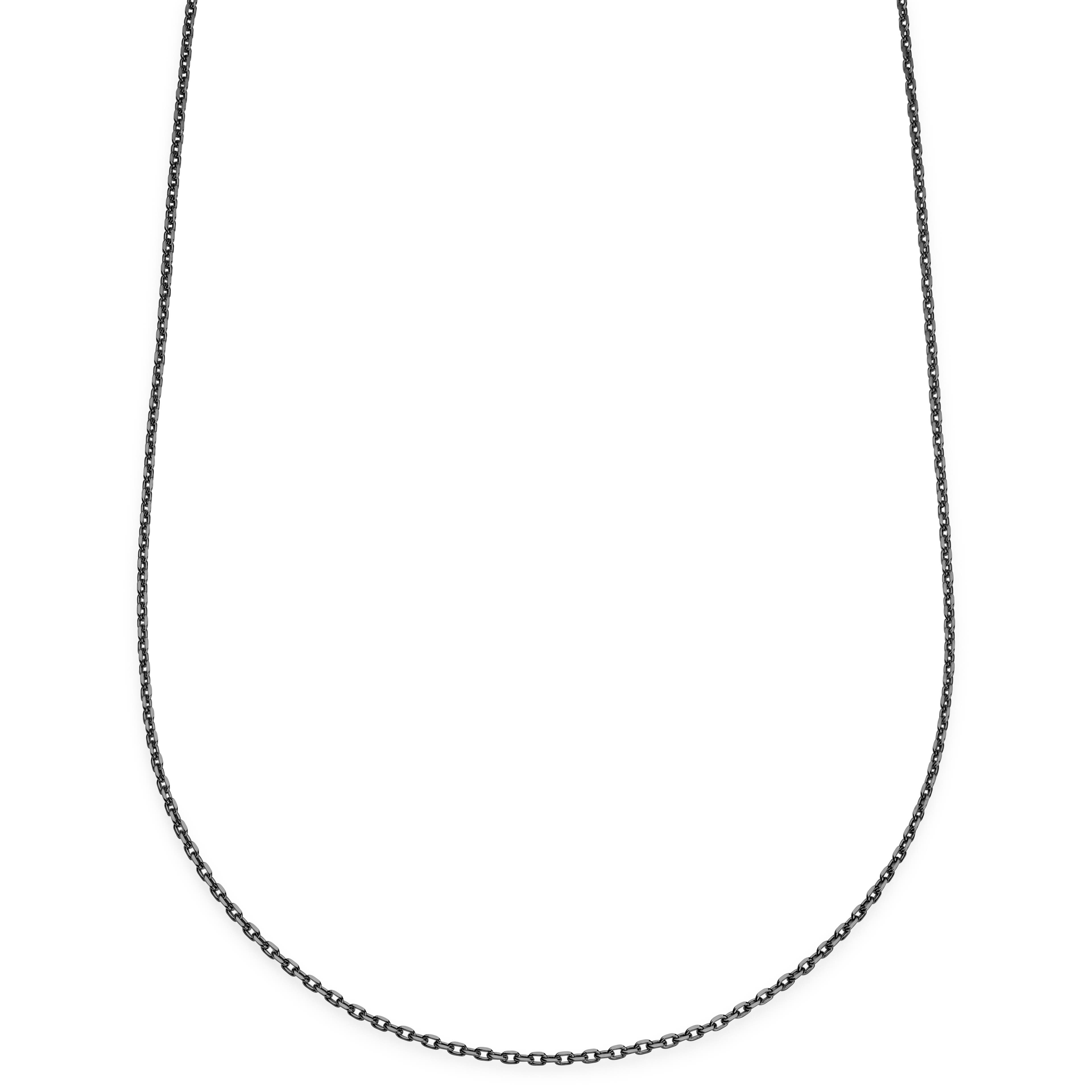 Essentials | 2 mm Gunmetal Schwarz Kabelkette Halskette Essentials | 2 mm Gunmetal Schwarz Kabelkette Halskette