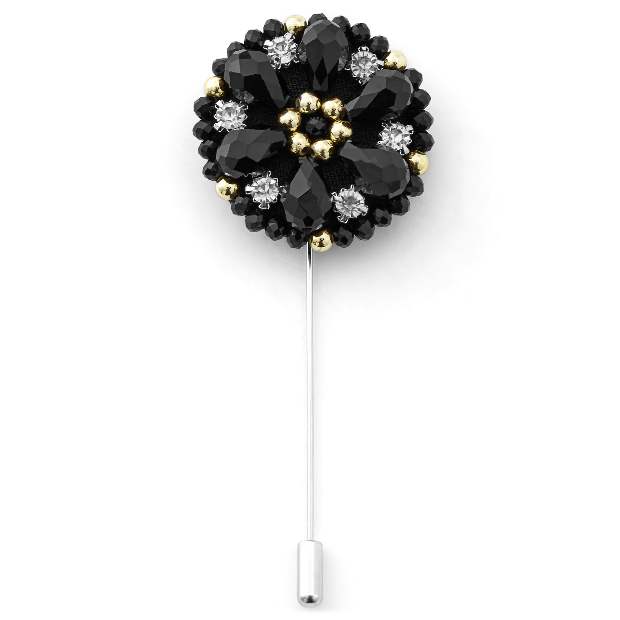 Glamorös Svart Kavajnål - 1