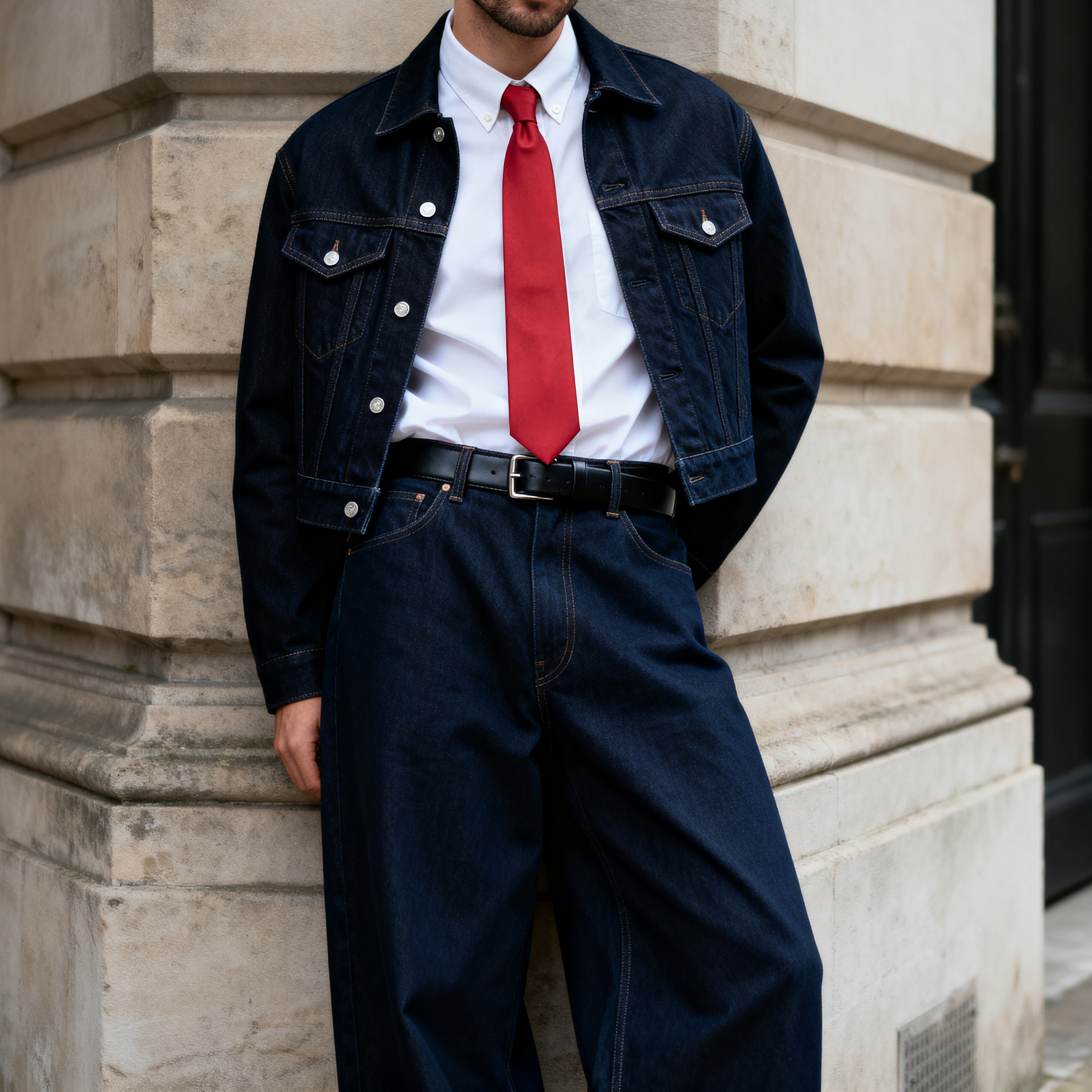 Crvena osnovna kravata 8 cm - 3