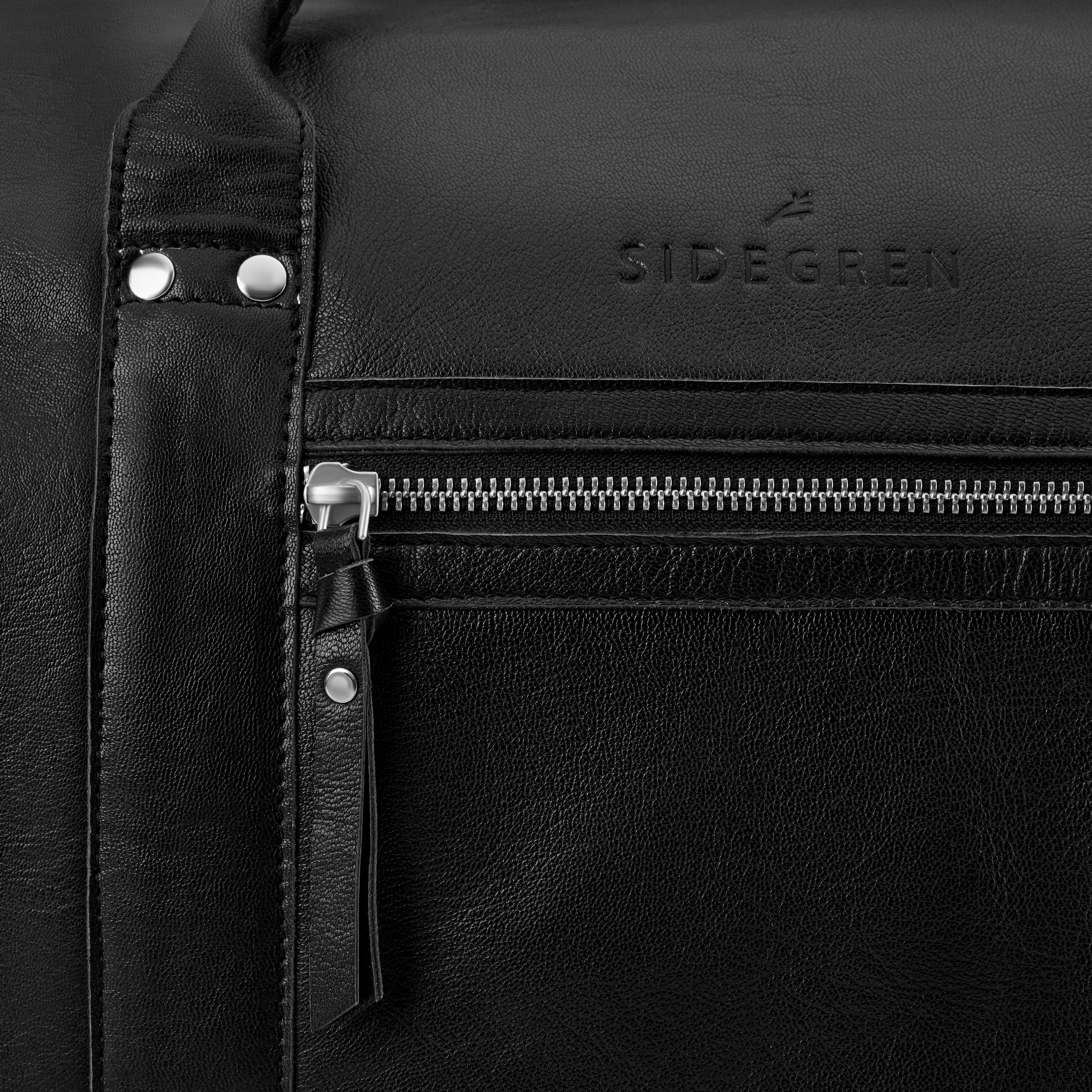 Fidei | Sac de voyage en cuir de chèvre pleine fleur - noir - 11