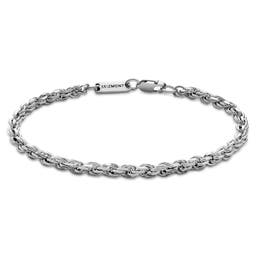 Argentia | 925s | 4mm Rhodium-Plated Sterling Silver Rope Chain Bracelet