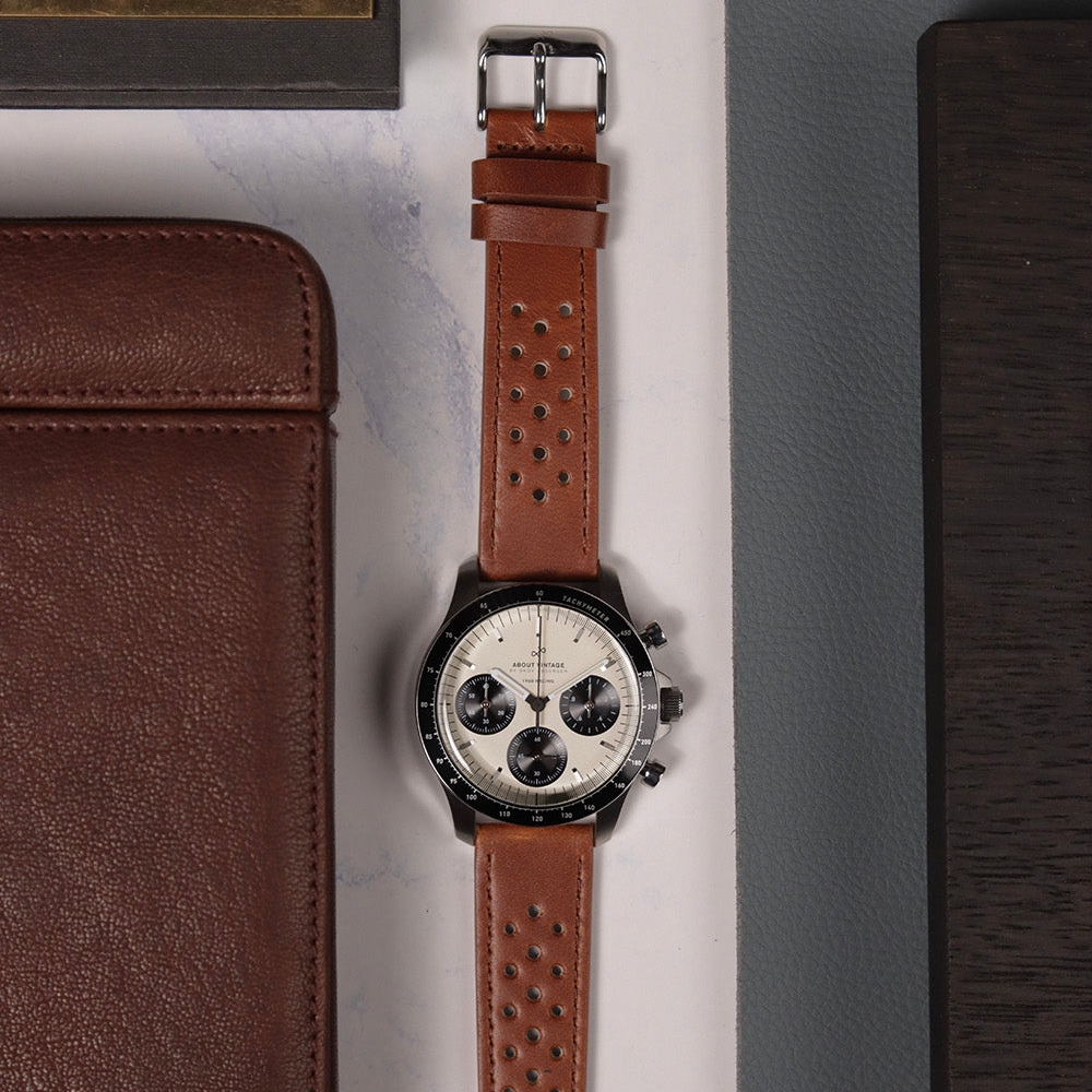 1960 Състезателен хронограф | Хирургическа стомана, бежово и черно - 5