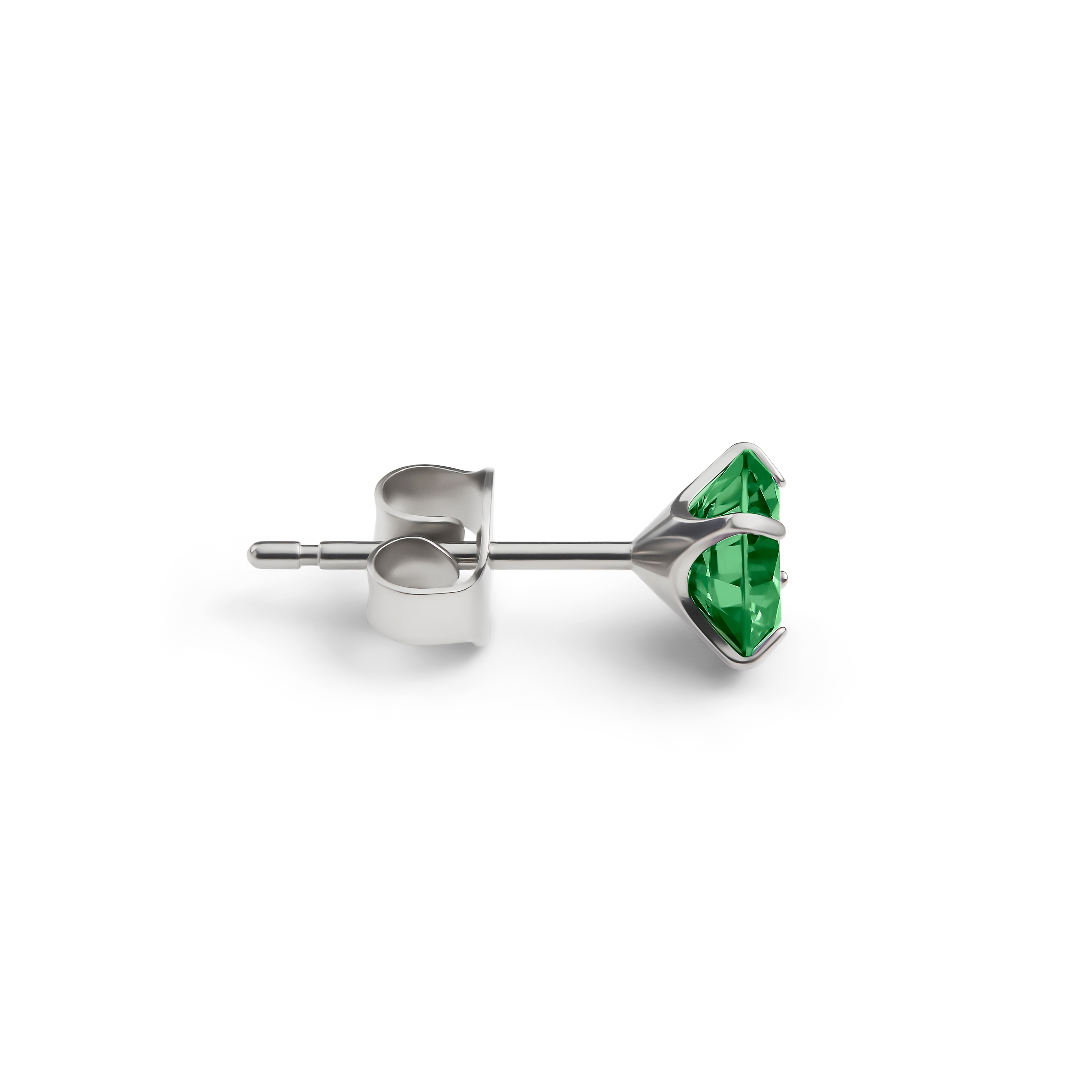 Aura | 6mm Titanium Dark Green Zirconia Stud Earring - 2