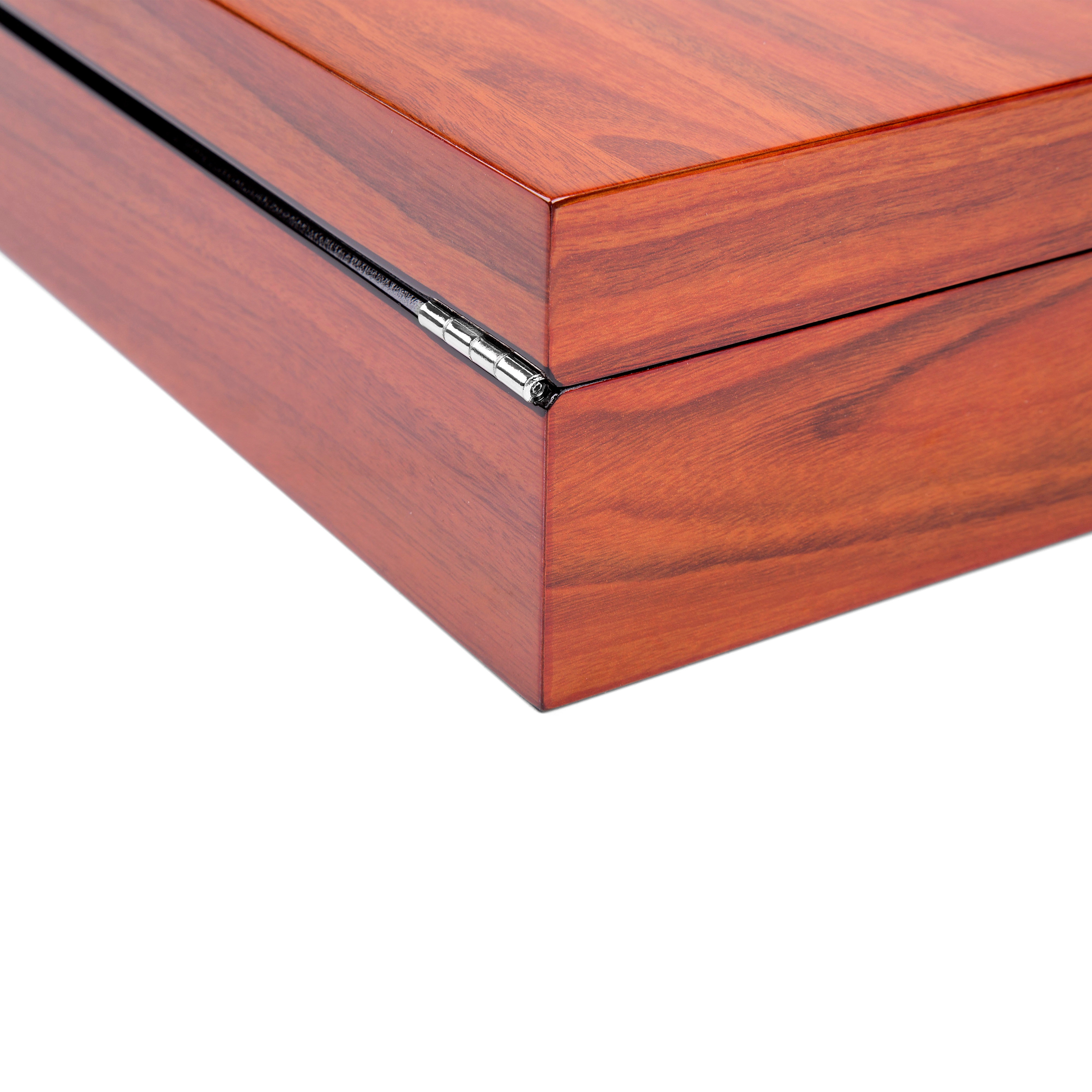 Coffret pour montres en merisier avec détail argenté - 8 montres - 6